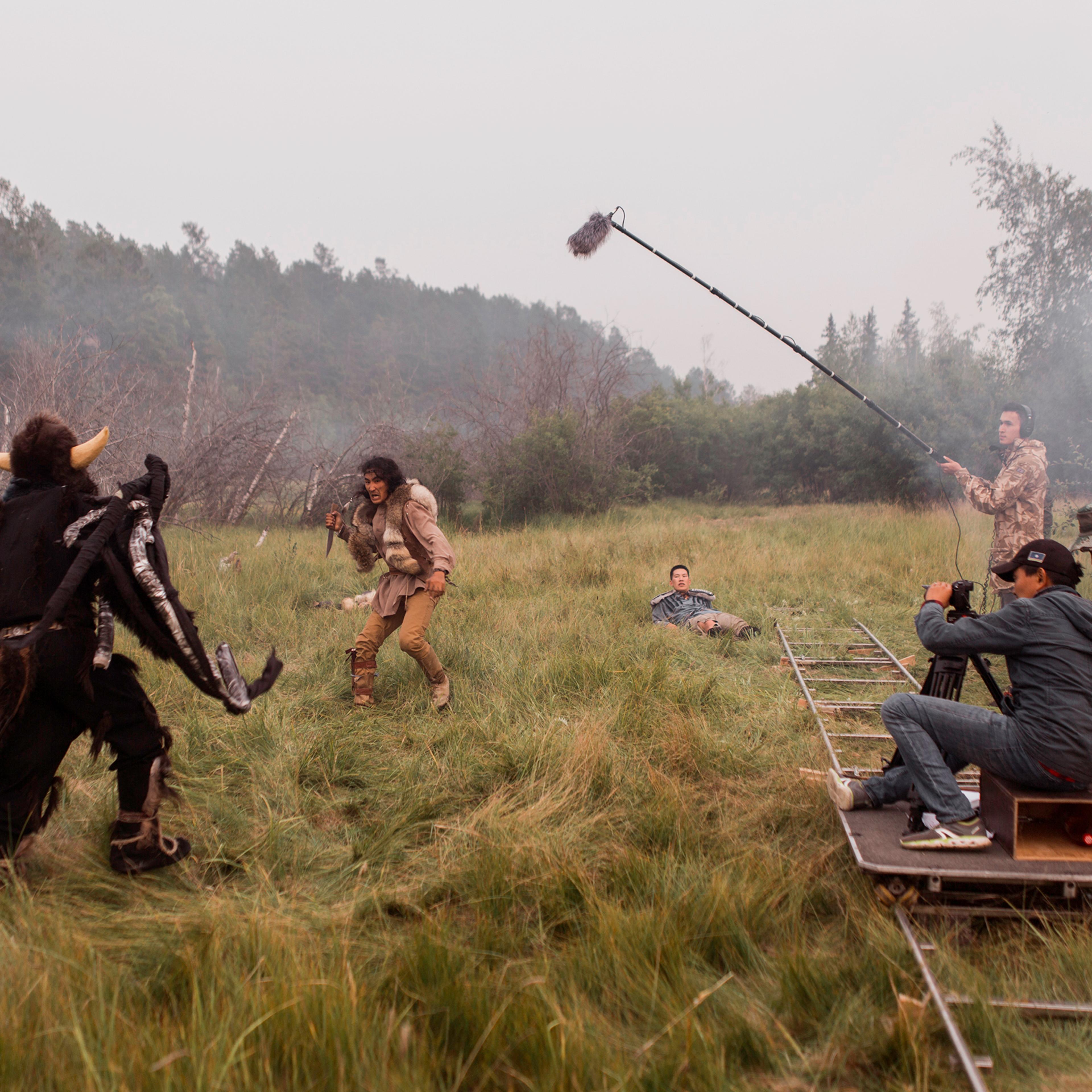 Shooting the main characters in the fairy tale movie "The Old Beyberikeen" in Yakutia, in X of X.
