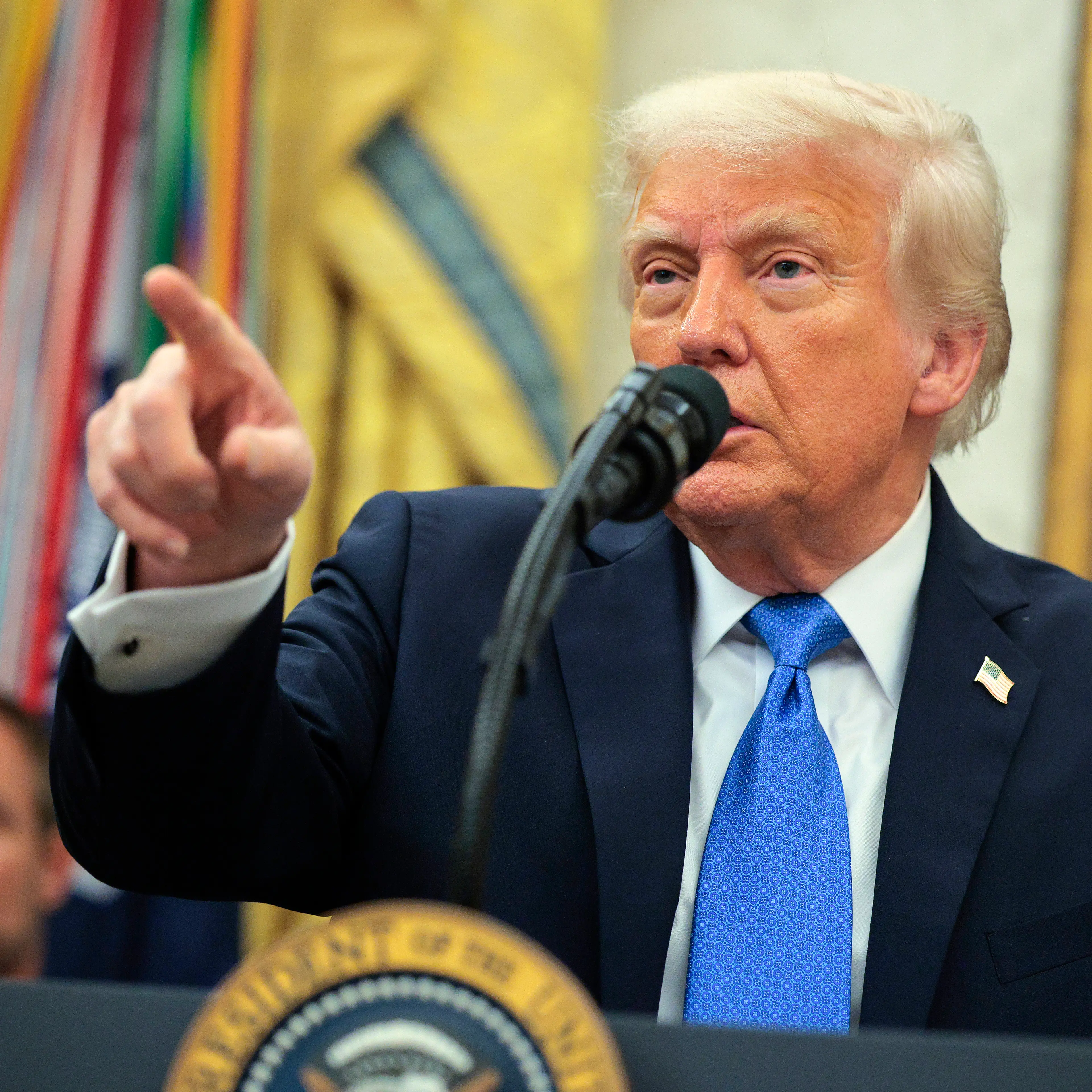President Trump Holds Law Enforcement Event In White House's Oval Office