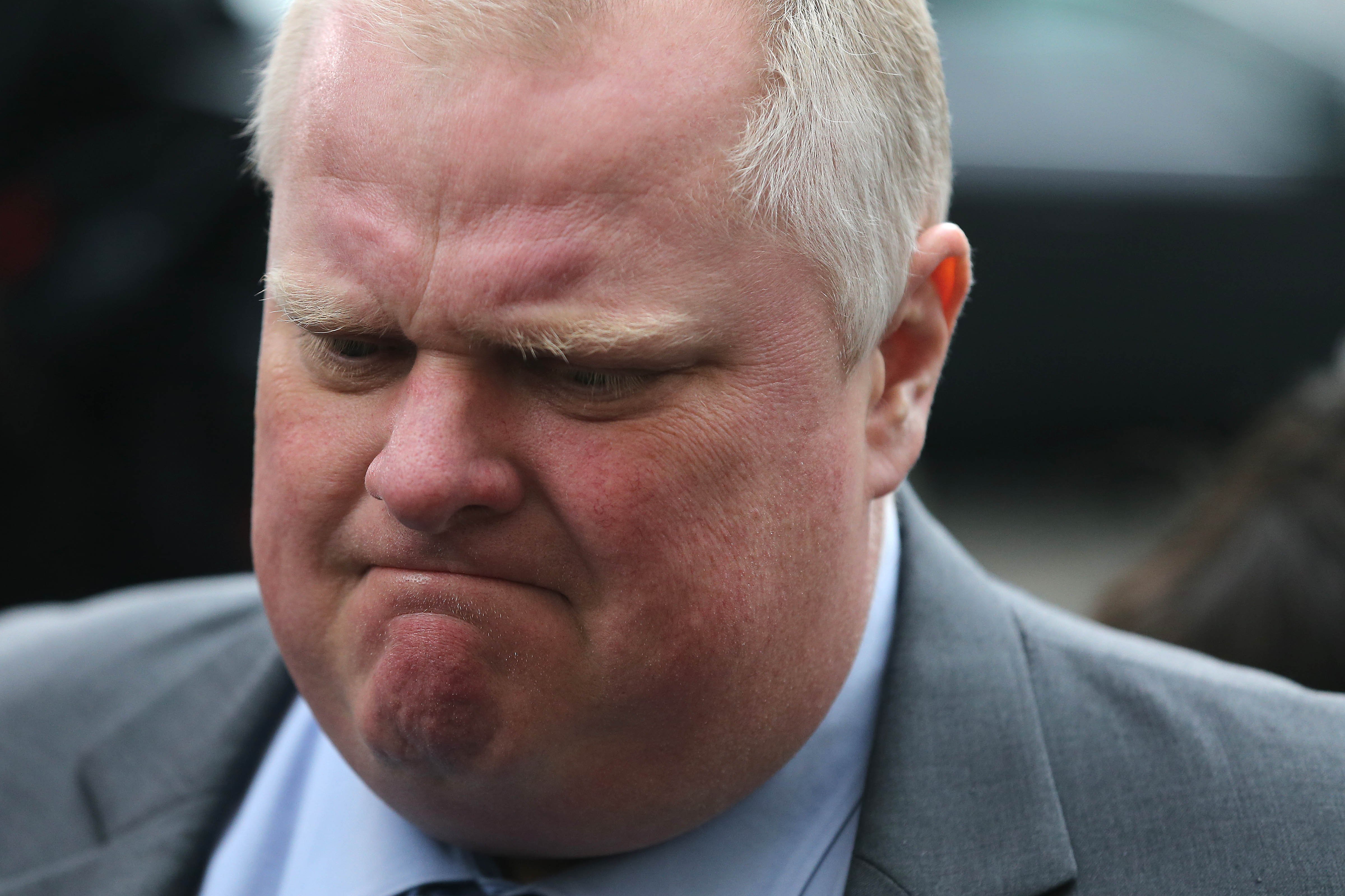  Councillor Rob Ford with his brother Doug nearby announces that he will have potentially life-saving surgery to remove a cancerous tumour in his abdomen on May 11th. at Mount Sinai Hospital in Toronto. April 2, 2015