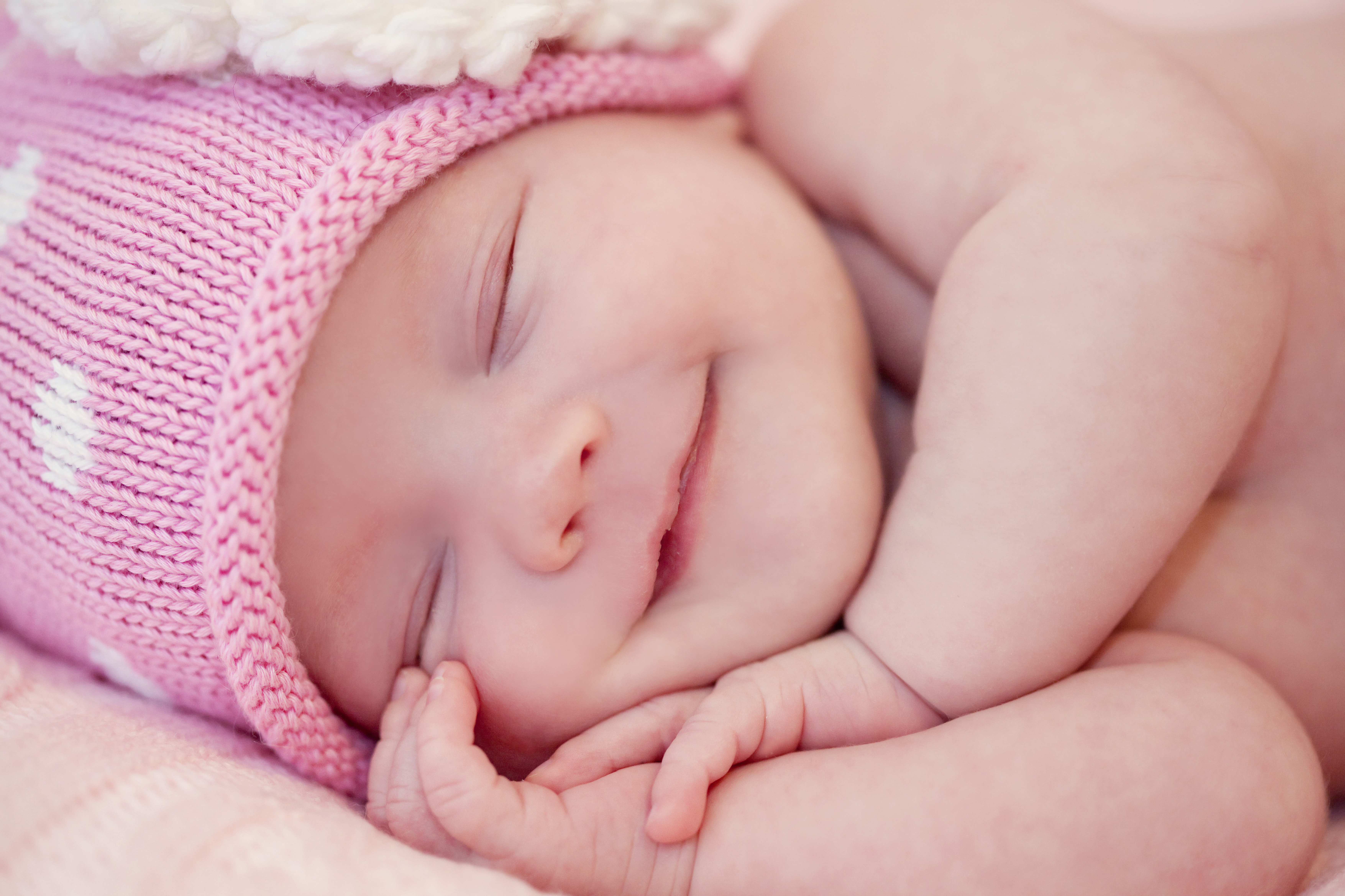 Baby girl smiles
