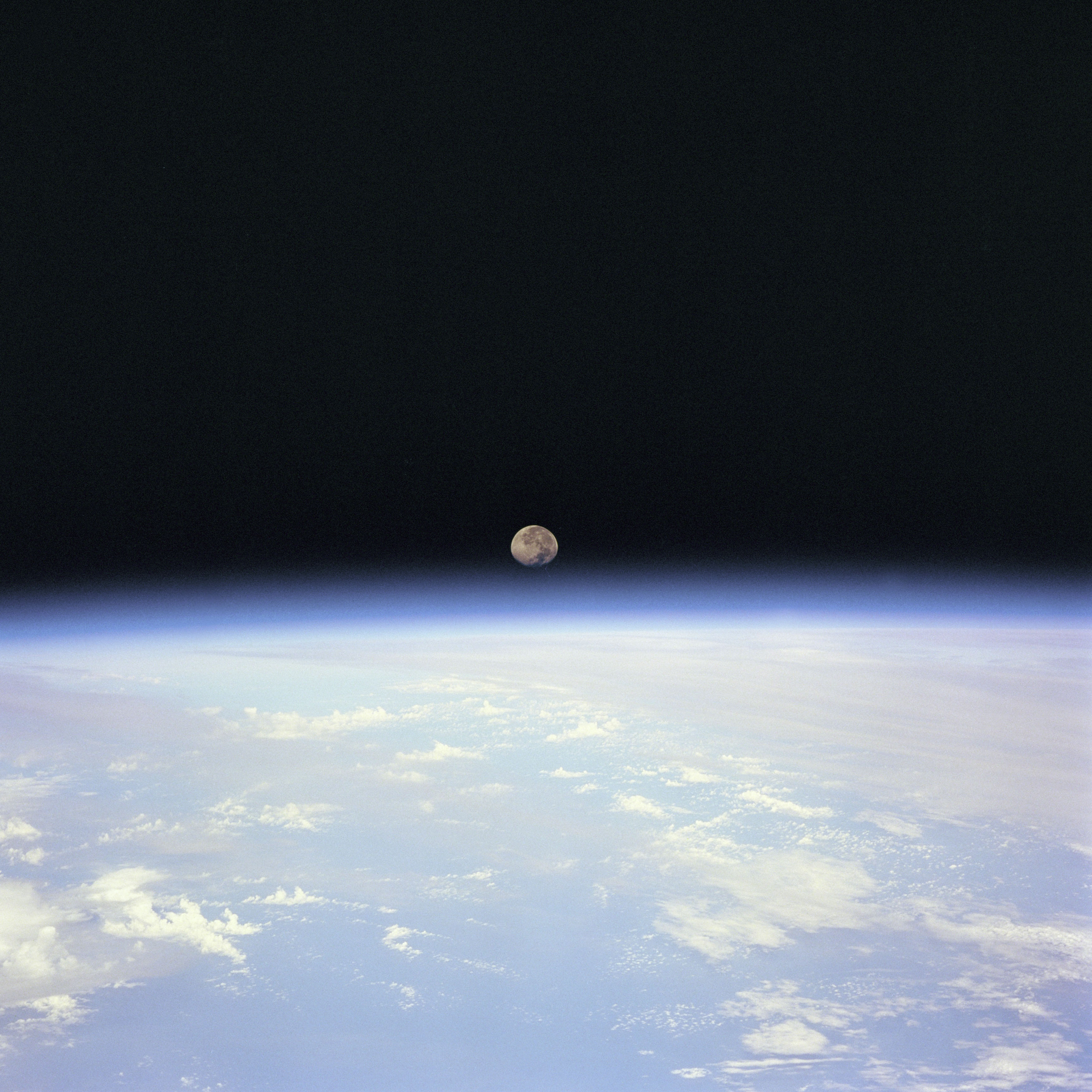 Moon set over Earth, 14 July 1995.