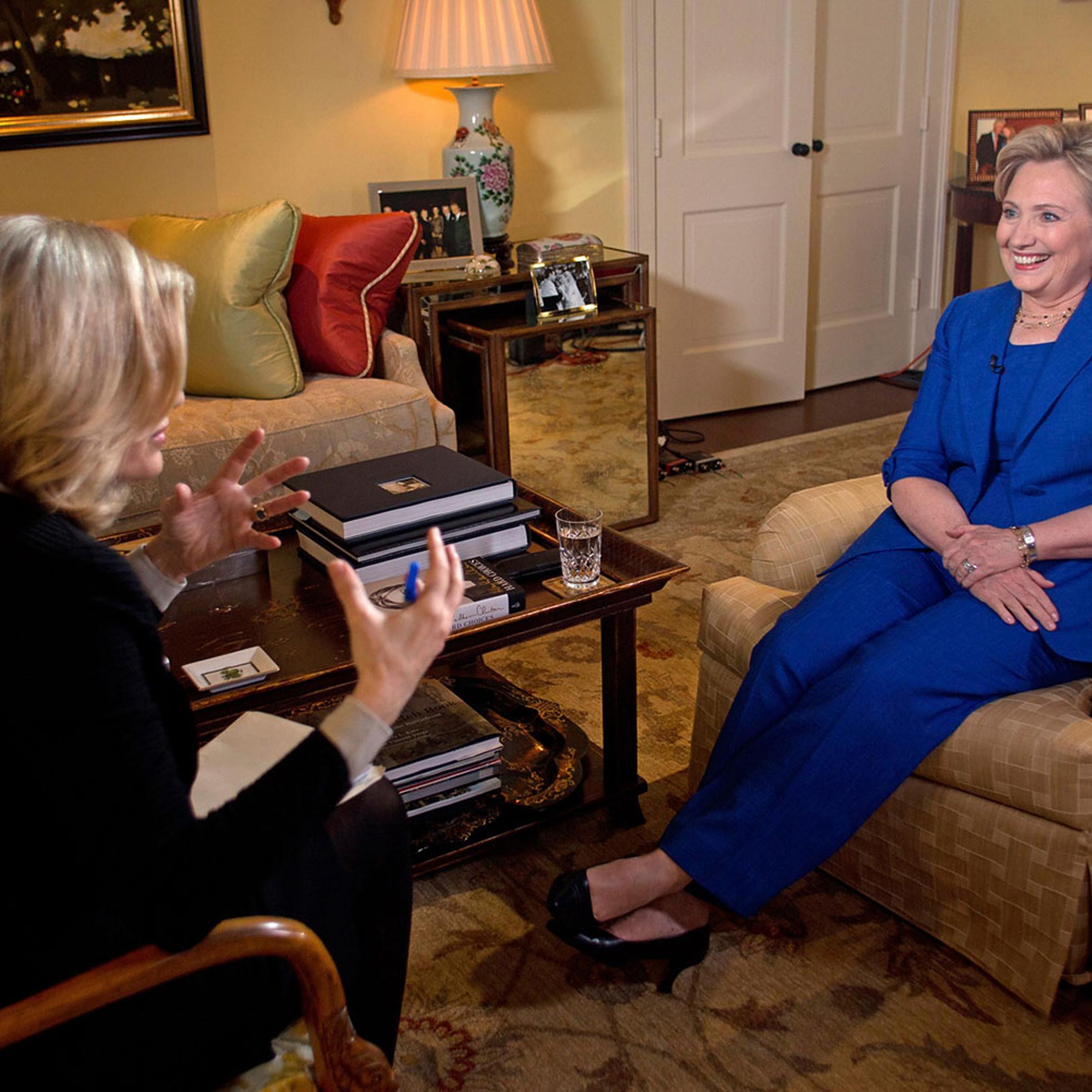 Handout photo of Hillary Clinton's interview with ABC News anchor Diane Sawyer in Washington