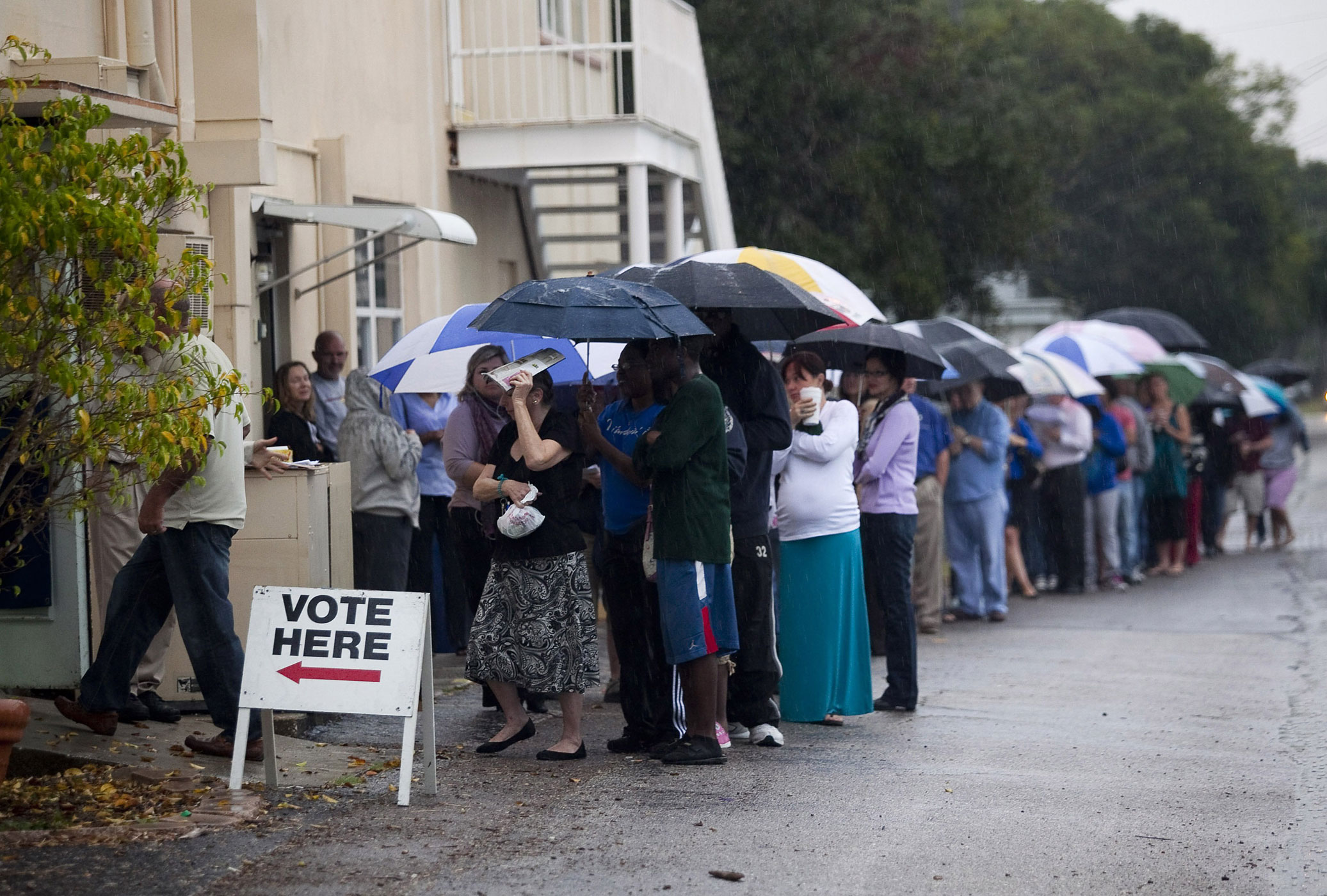 U.S. Citizens Head To The Polls To Vote In Presidential Election