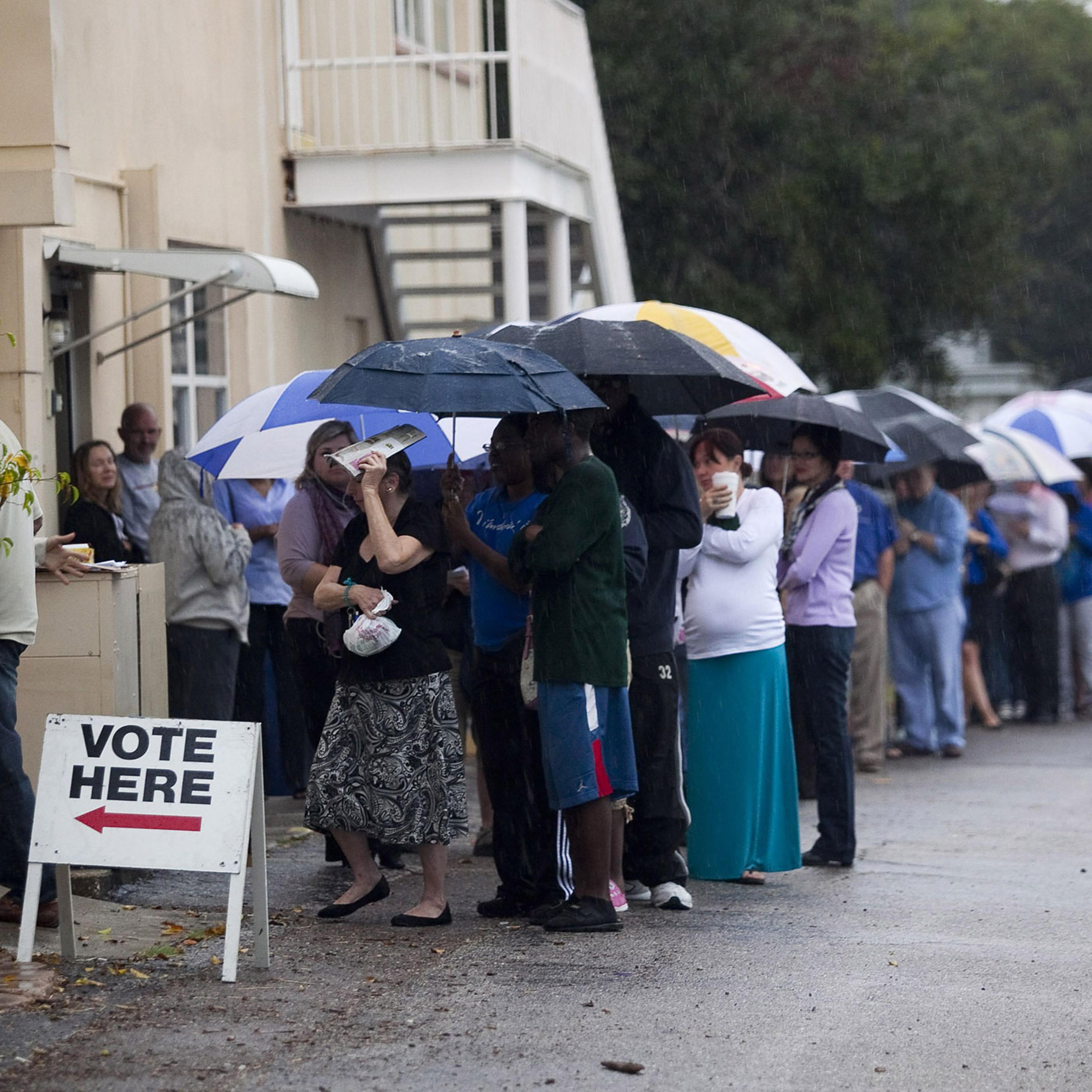 U.S. Citizens Head To The Polls To Vote In Presidential Election