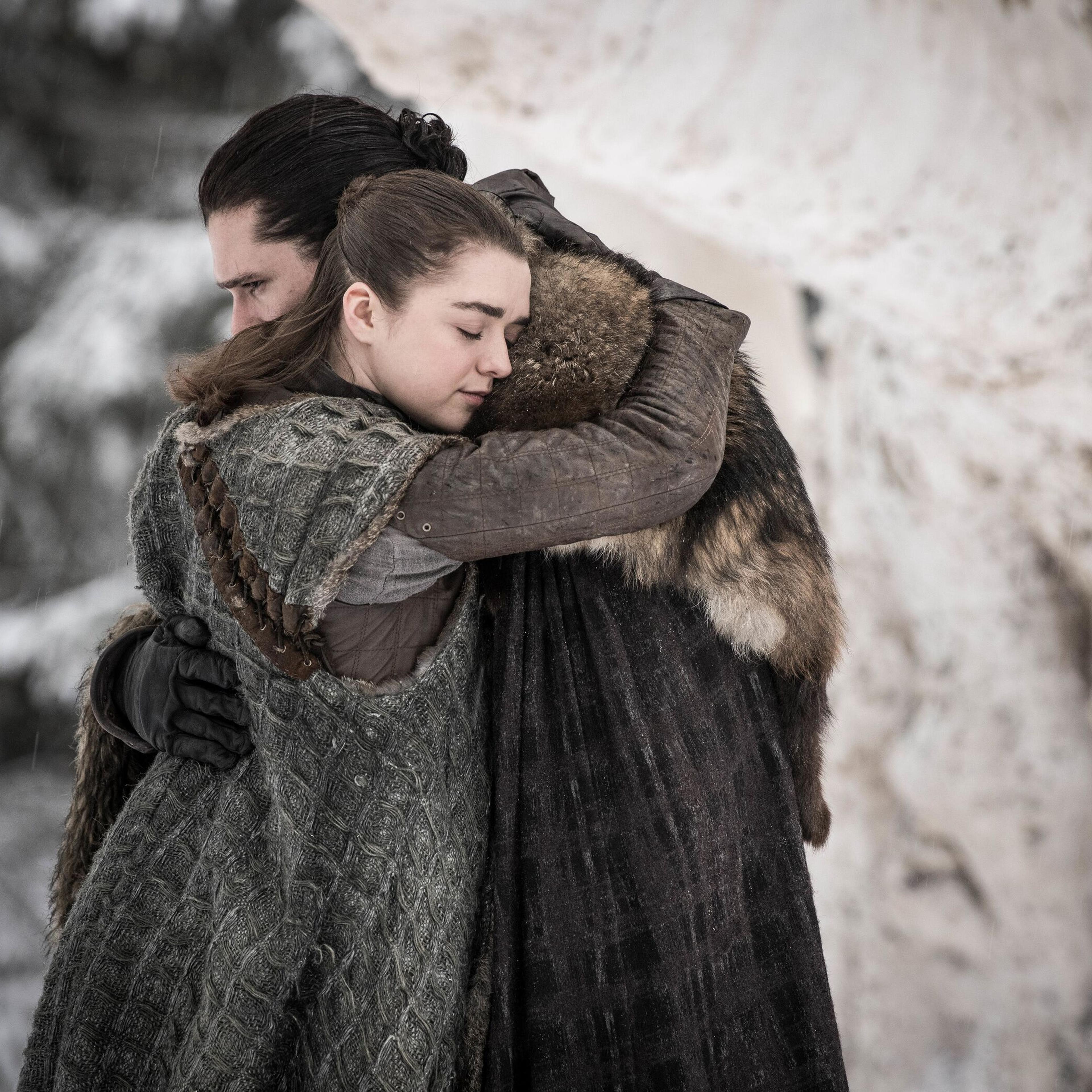 Jon Snow and Arya Stark reunite