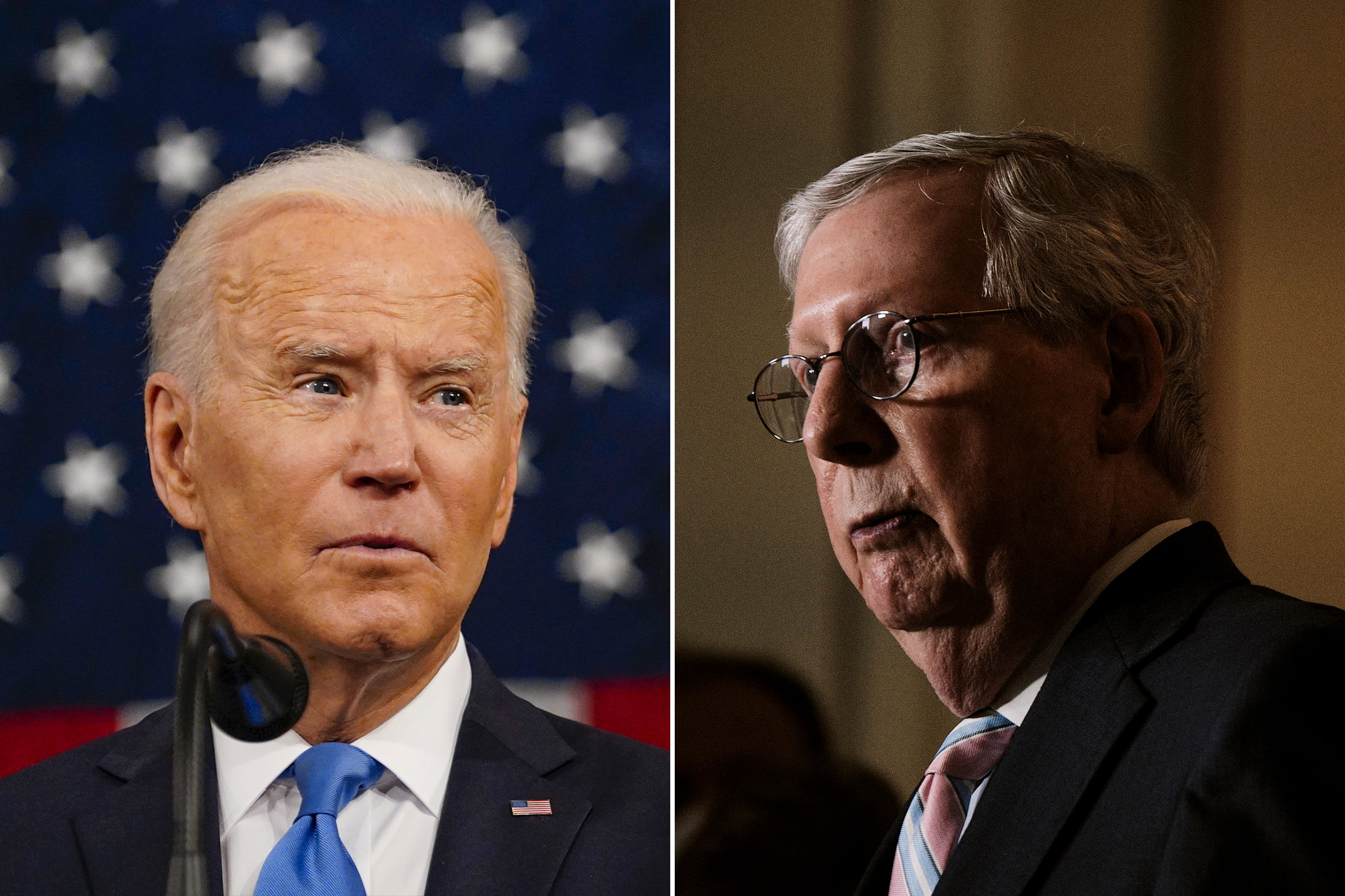 President Joe Biden; Sen. Mitch McConnell
