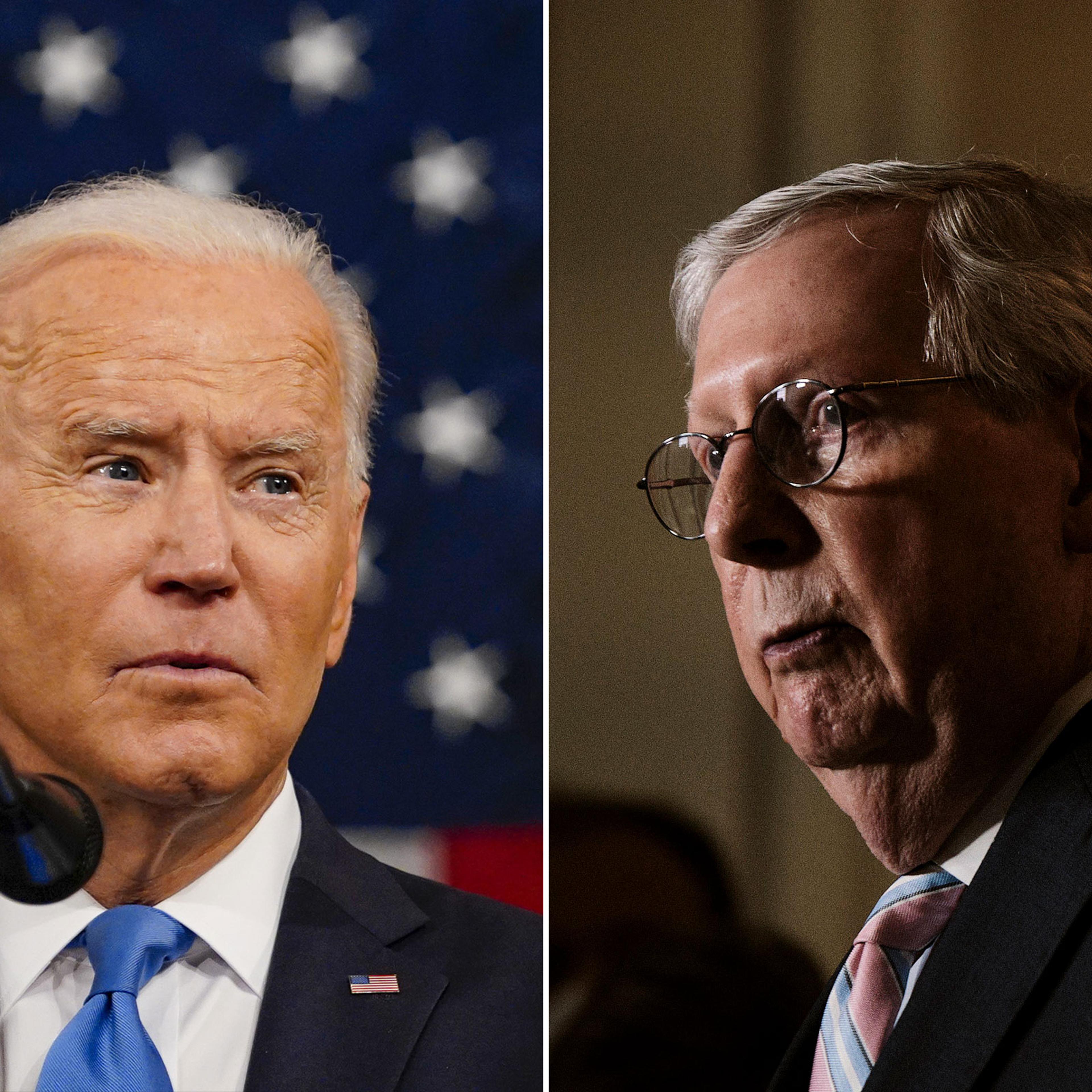 President Joe Biden; Sen. Mitch McConnell