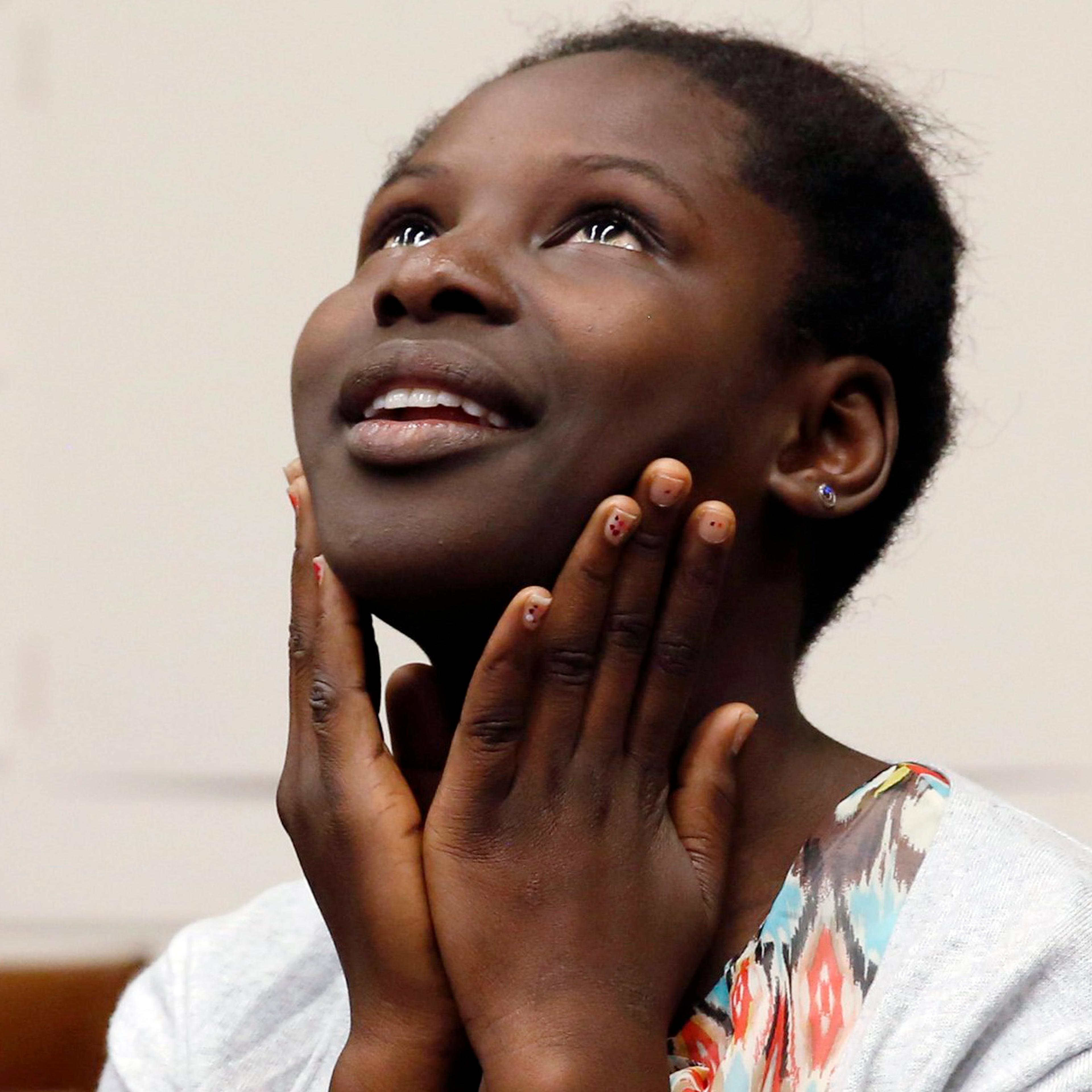 Nigerian survivor of Boko Haram violence speaks on Capitol Hill in Washington