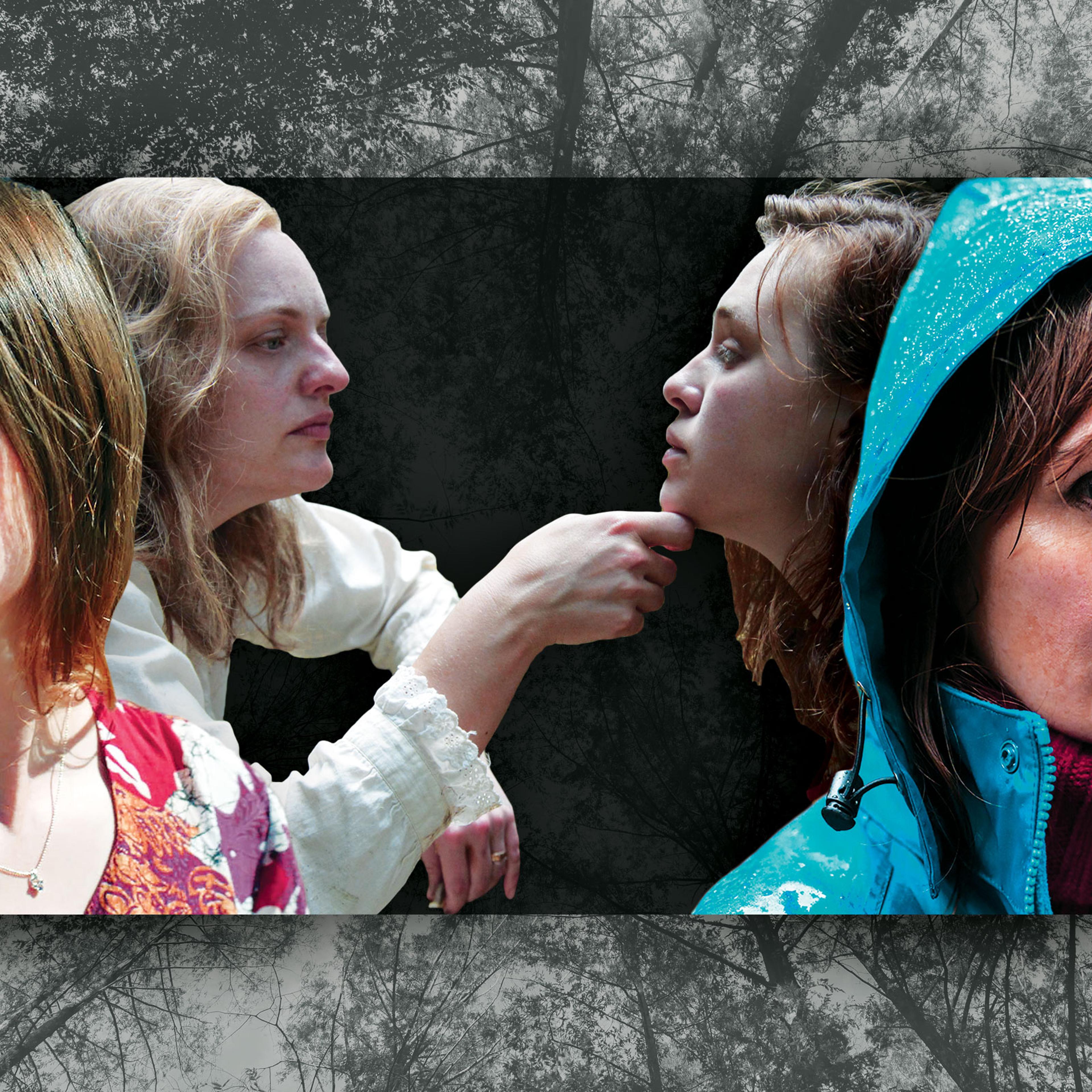 A collage of stills from horror movies made by women, She Dies Tomorrow, Shirley and Relic