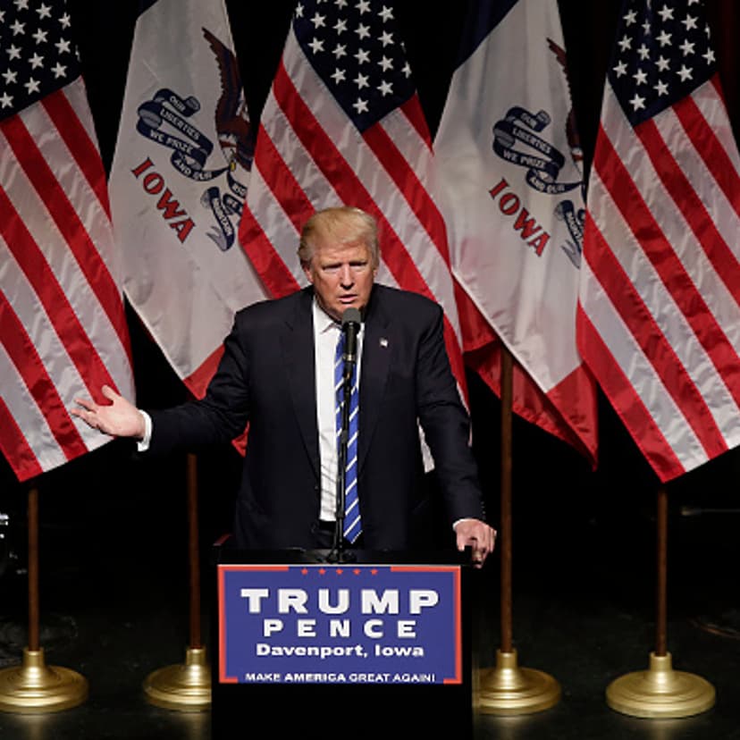 Republican Presidential candidate Donald Trump speaks during a campaign event on July 28, 2016 in Davenport, Iowa.