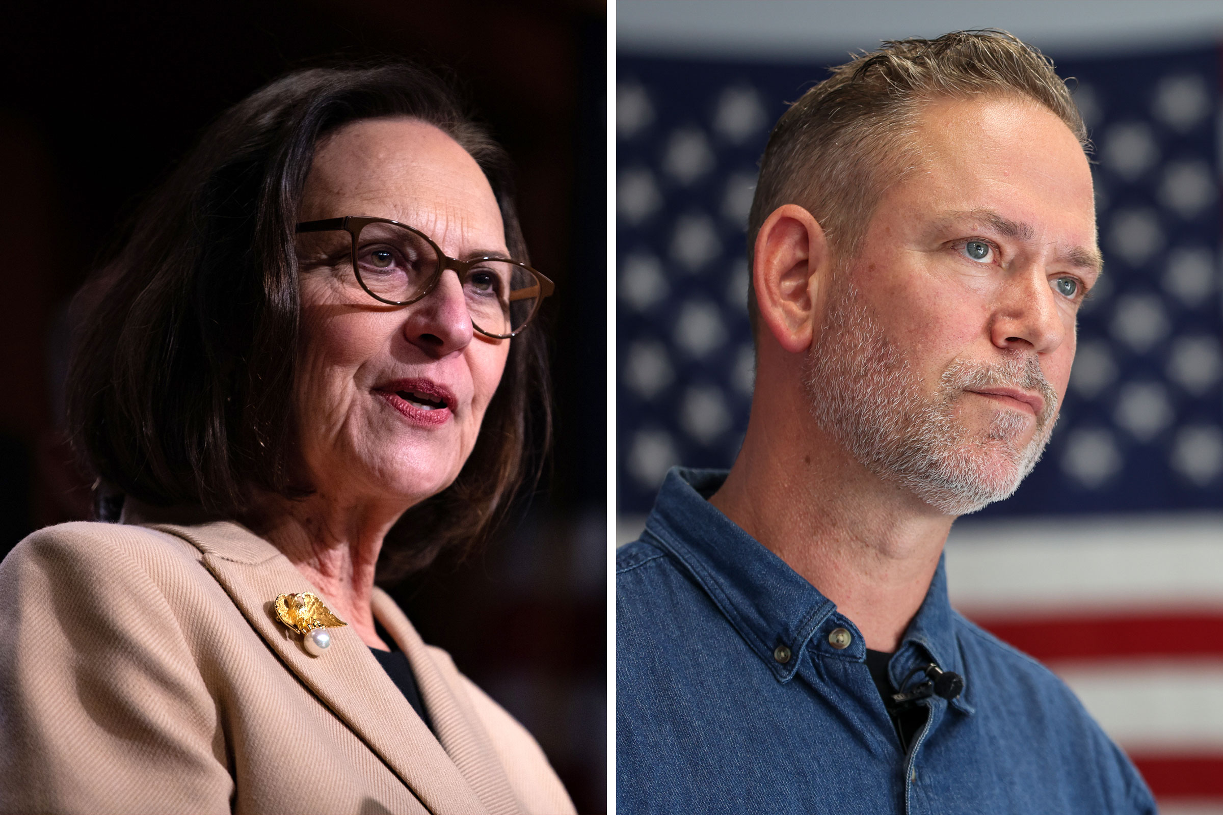 Sen. Deb Fischer; Dan Osborn, independent candidate for U.S. Senate