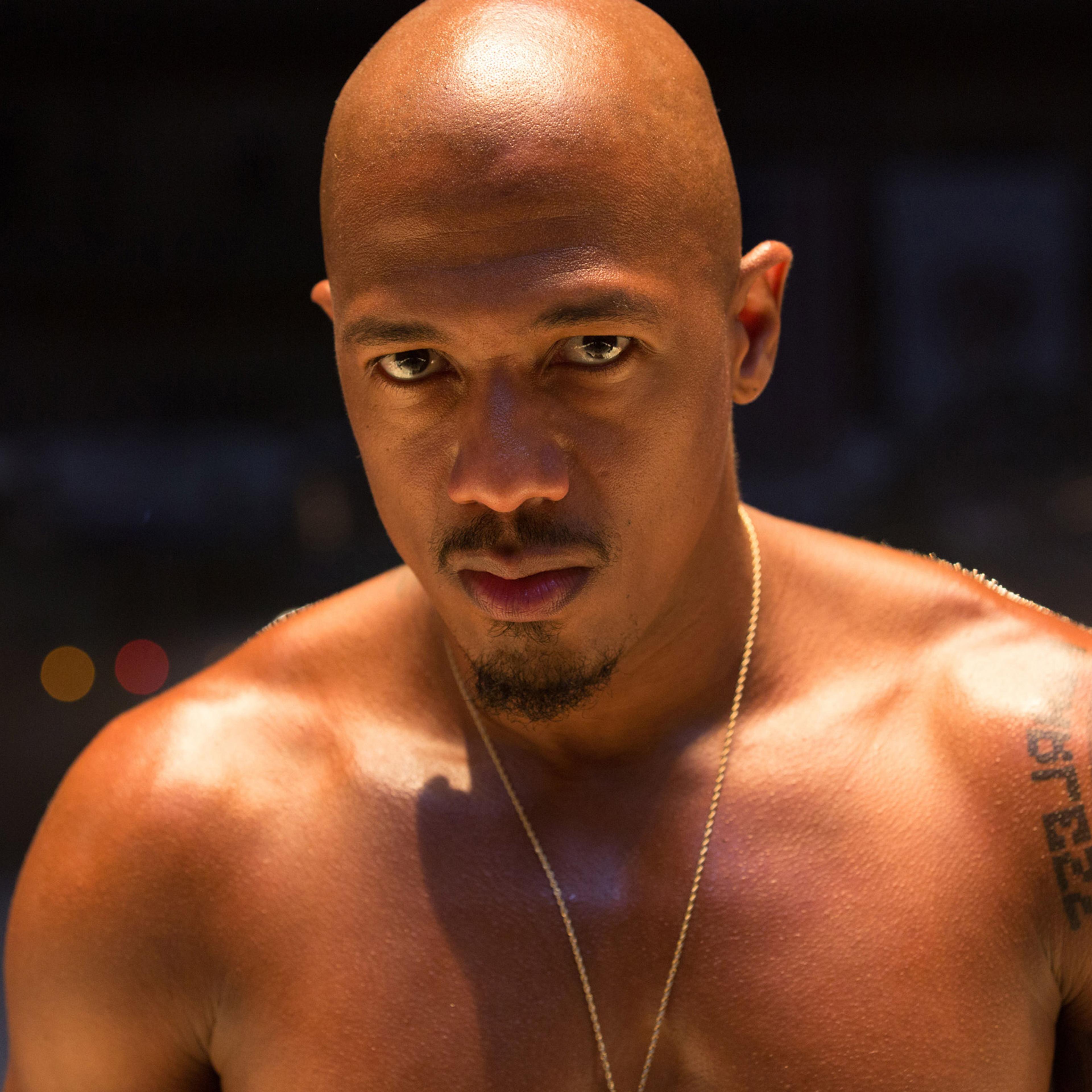This photo provided by Roadside Attractions and Amazon Studios shows Nick Cannon as Chi-Raq in Spike Lee’s film, "Chi-Raq." The movie opens in U.S. theaters on Dec. 4, 2015. (Parrish Lewis/Roadside Attractions/Amazon Studios via AP)