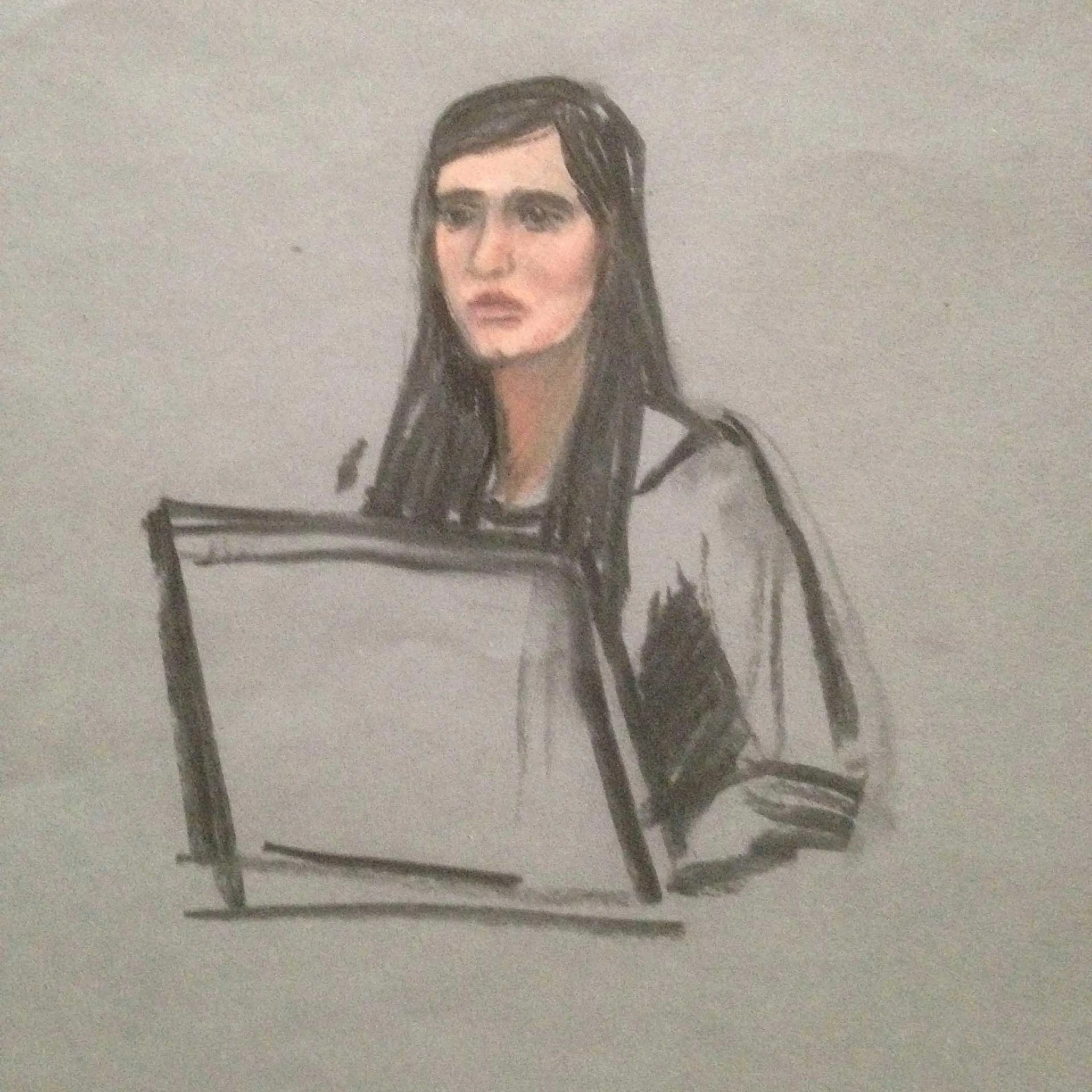 A courtroom sketch shows Boston Marathon bombing survivor Sydney Corcoran testifying in the trial of accused bomber Dzhokhar Tsarnaev at the federal courthouse in Boston, Mass., March 4, 2015.