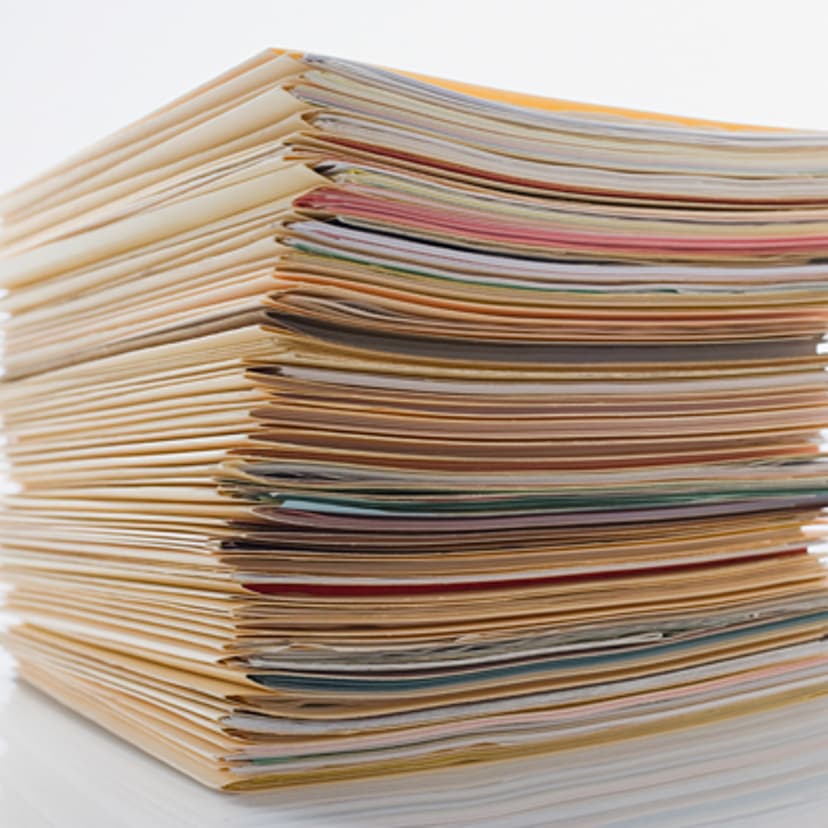 Pile of paperwork in files