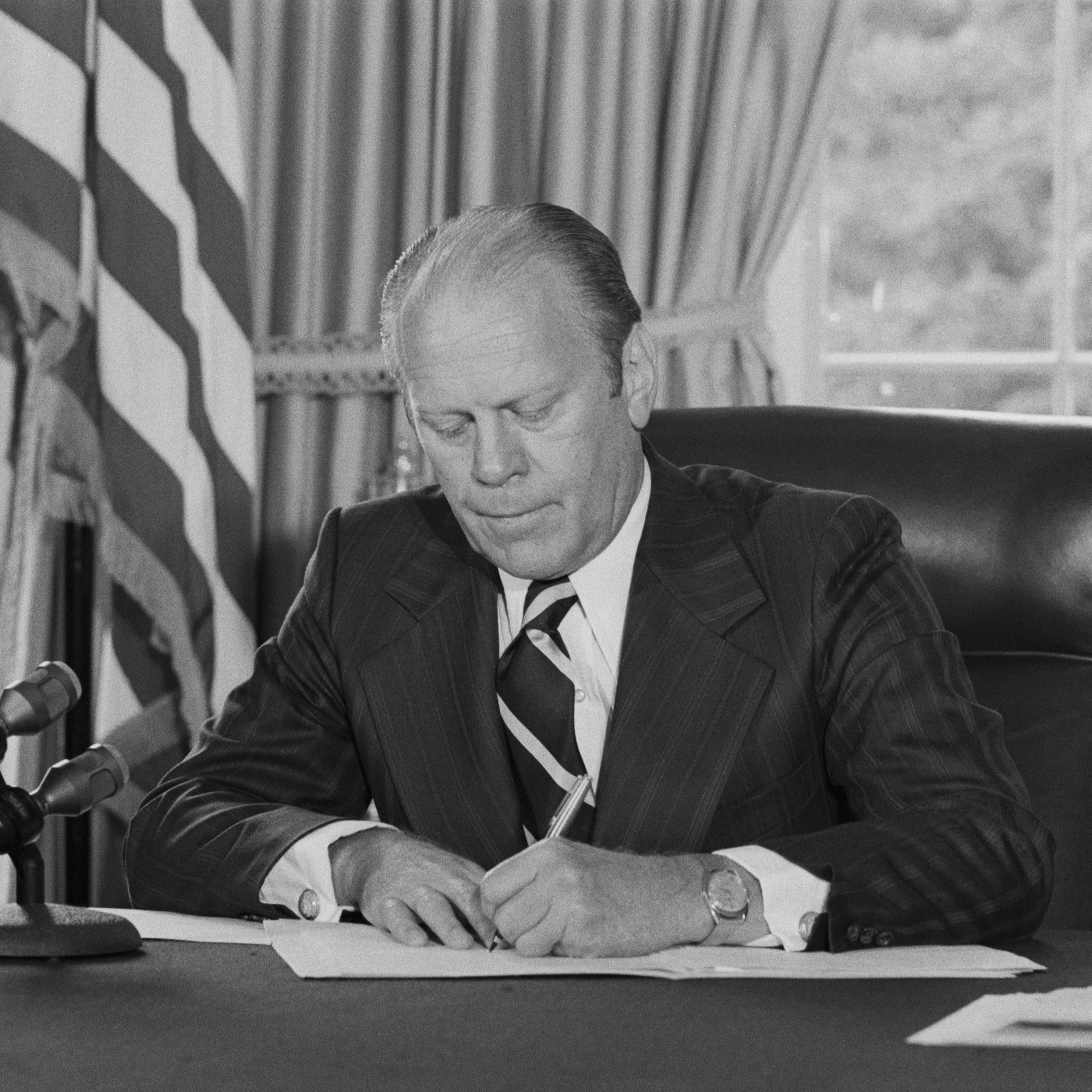 President Ford Signs Richard Nixon's Pardon