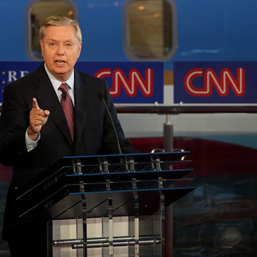 Republican presidential candidate, U.S. Senator Lindsey Graham (R-SC) speaks during the presidential debates at the Reagan Library on September 16, 2015 in Simi Valley, California.