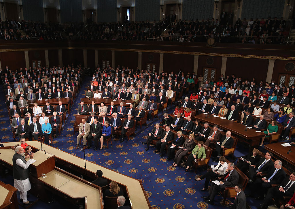 Indian Prime Minister Modi Addresses Joint Meeting Of Congress