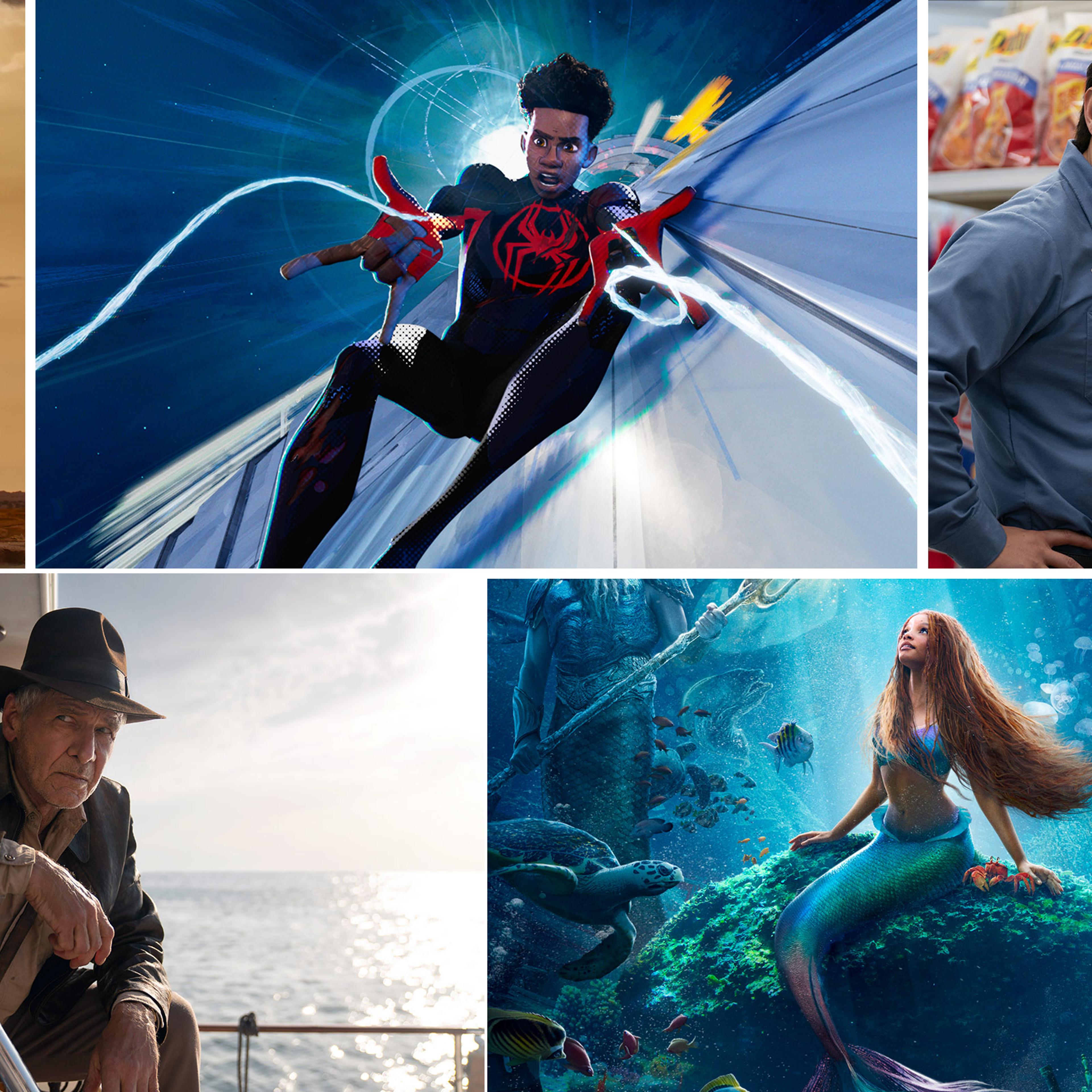 A grid of different characters from upcoming summer movies.