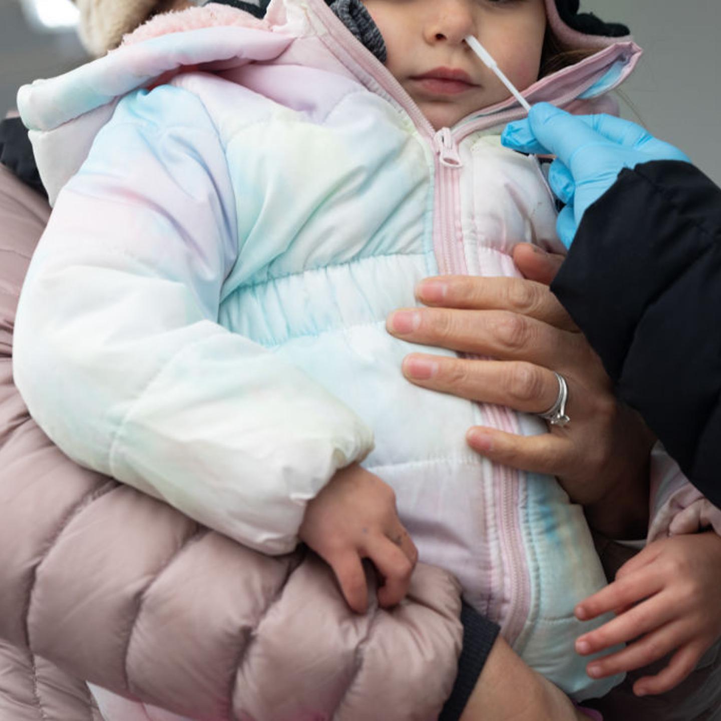 Child getting a COVID-19 test