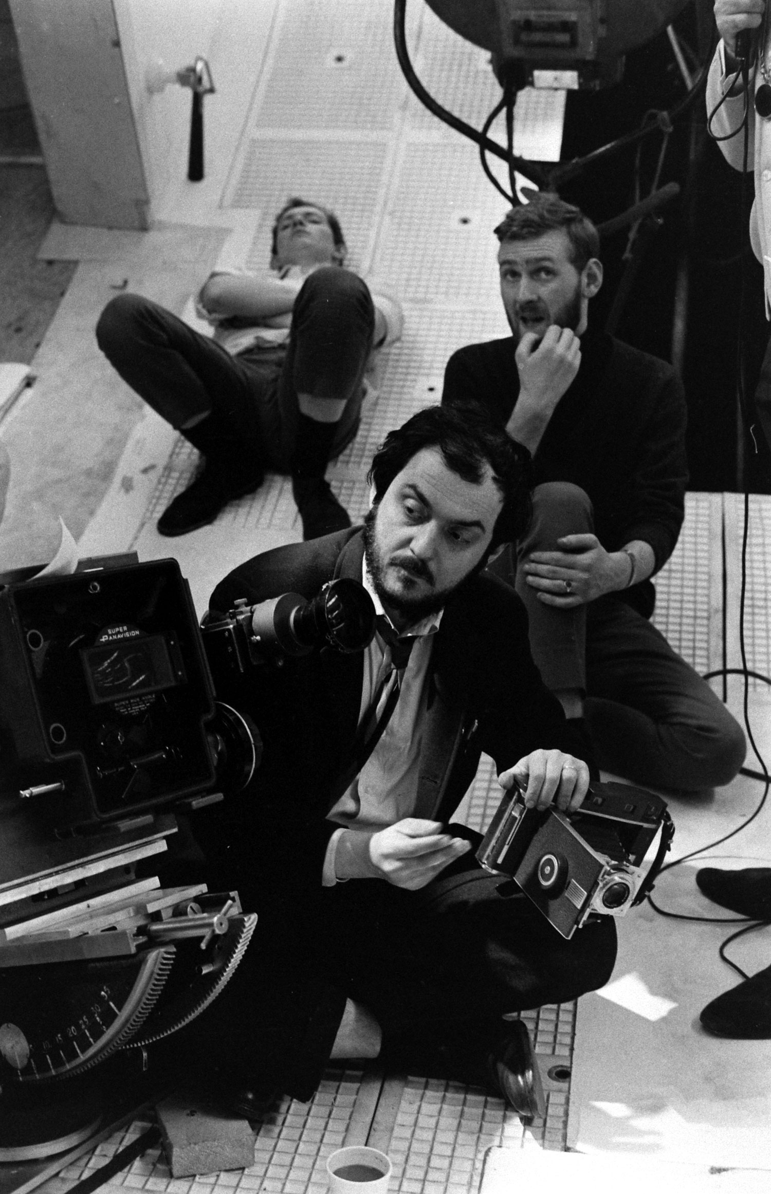 On the set of Stanley Kubrick's '2001: A Space Odyssey'