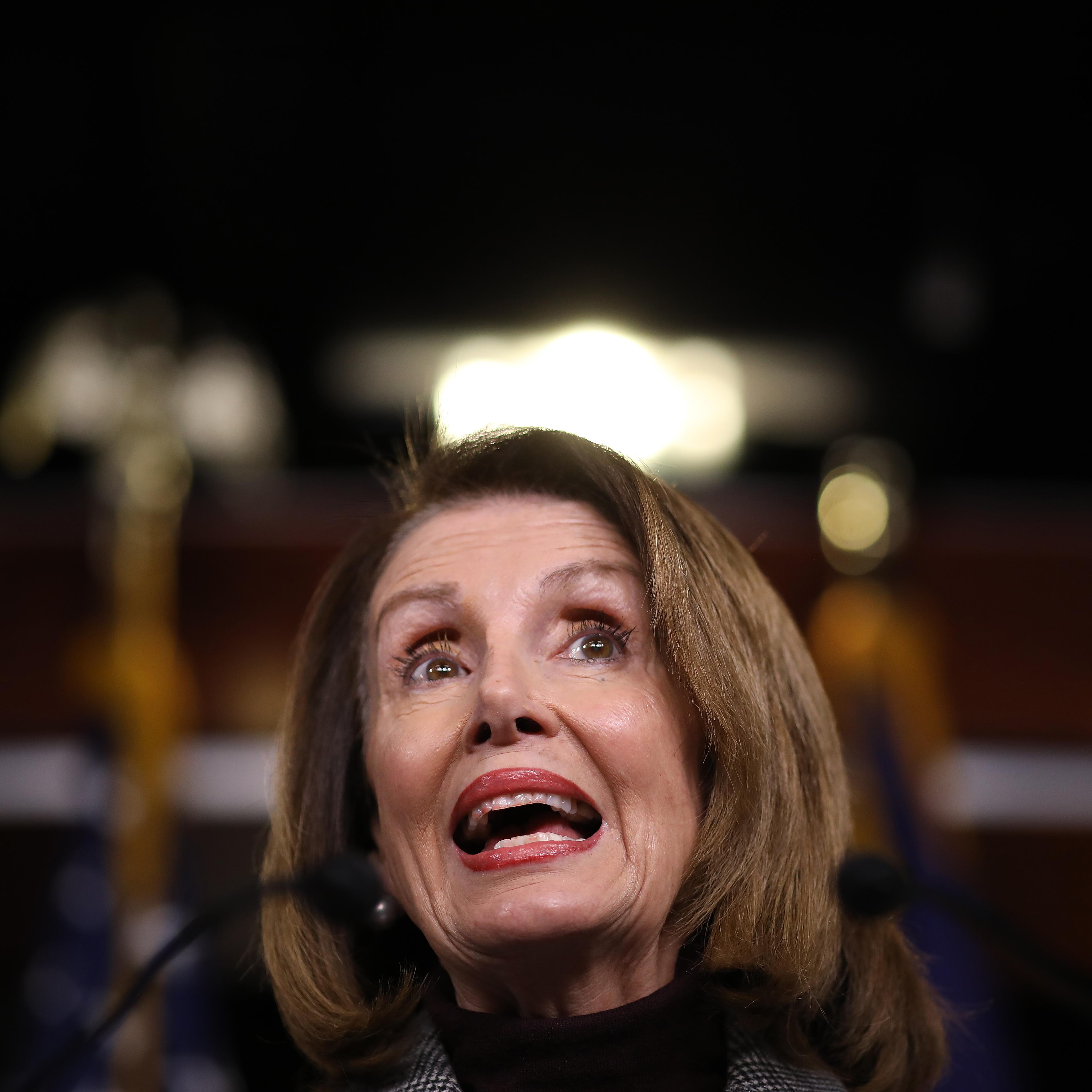 Speaker Nancy Pelosi Addresses The Media At Weekly Press Conference