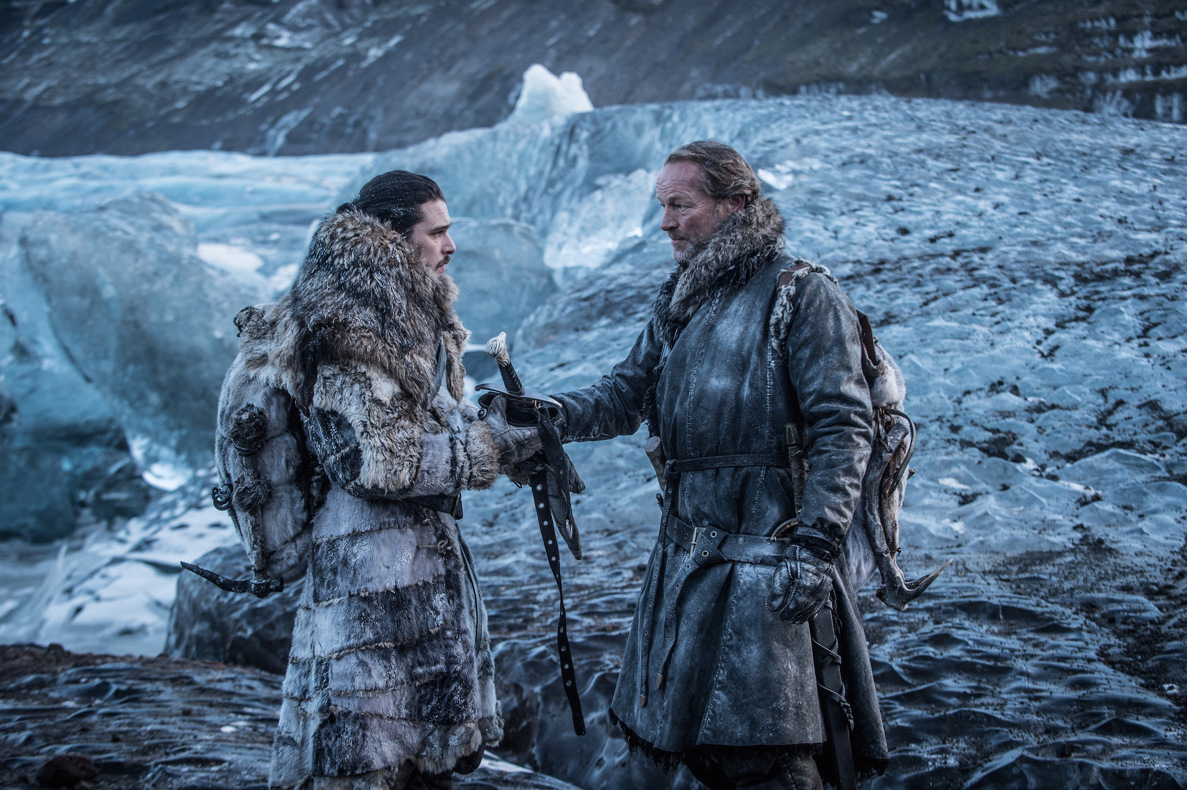 Kit Harington, Iain Glen on Game of Thrones
