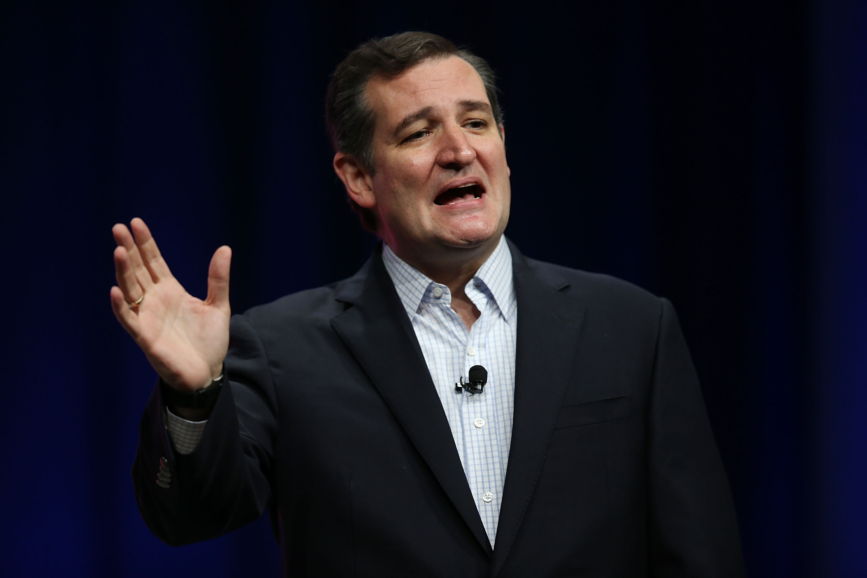 Republican presidential candidate Sen. Ted Cruz (R-TX) speaks during the Sunshine Summit conference being held at the Rosen Shingle Creek in Orlando, Florida, on Nov. 13, 2015