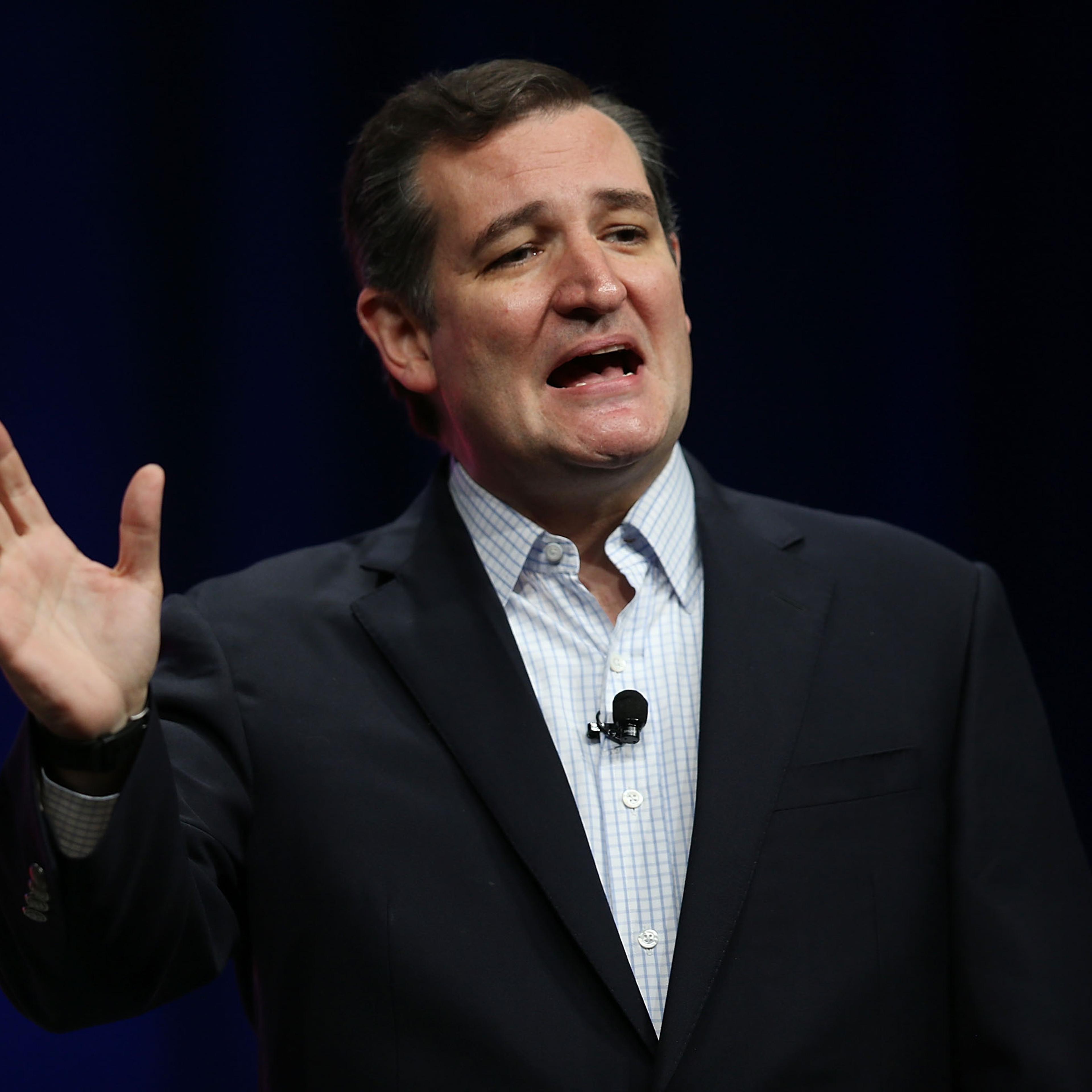 Republican presidential candidate Sen. Ted Cruz (R-TX) speaks during the Sunshine Summit conference being held at the Rosen Shingle Creek in Orlando, Florida, on Nov. 13, 2015