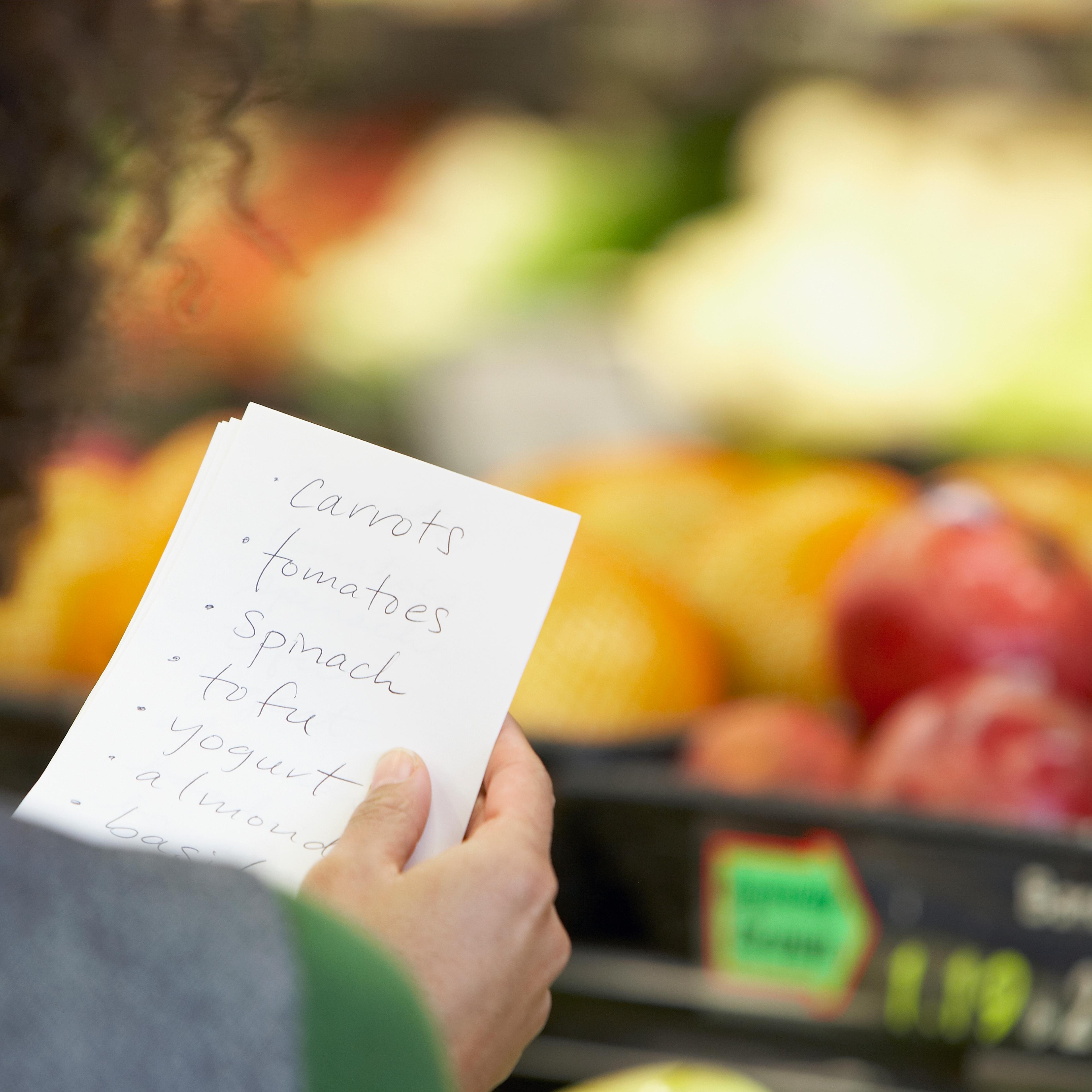woman grocery list