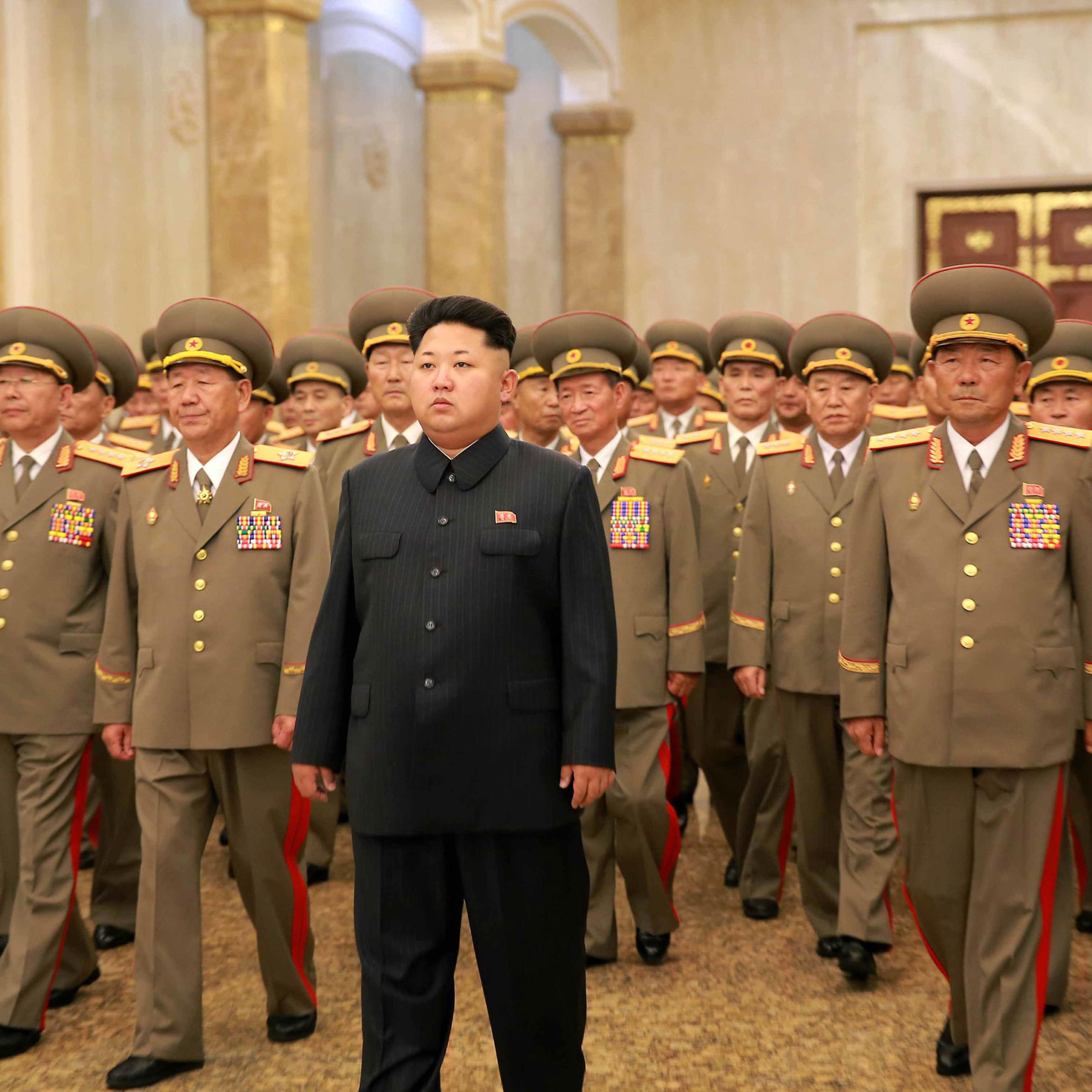 North Korean leader Kim Jong Un visits the Kumsusan Palace of the Sun on the 62nd anniversary of the Korean War armistice on July 27, 2015.