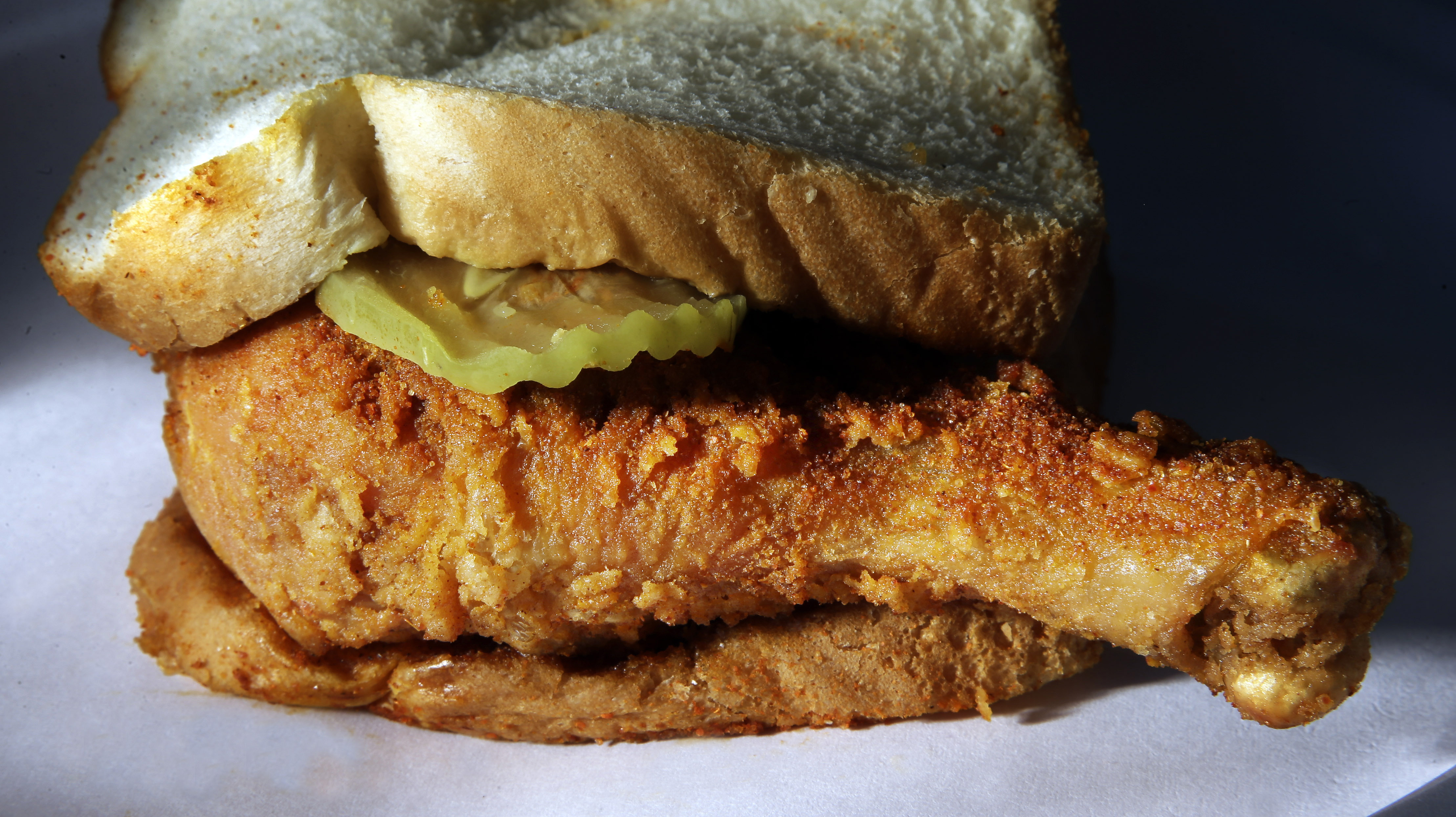 Nashville's signature dish, hot fried chicken being served at Bolton's Spicy Chicken and Fish restaurant in Nashville, Tenn, March 22, 2013.