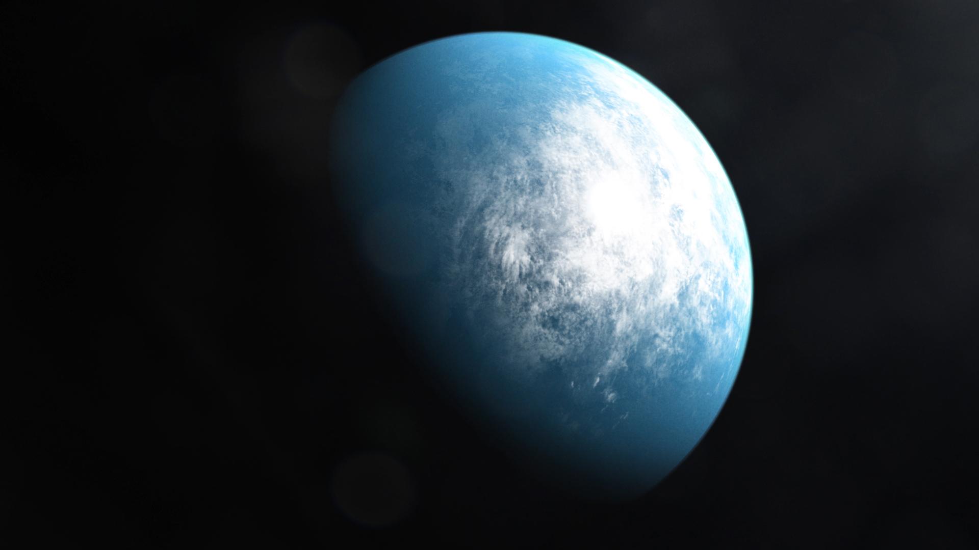An artist's illustration of TOI 700 d, the first Earth-size habitable-zone planet discovered by NASA's Transiting Exoplanet Survey Satellite.