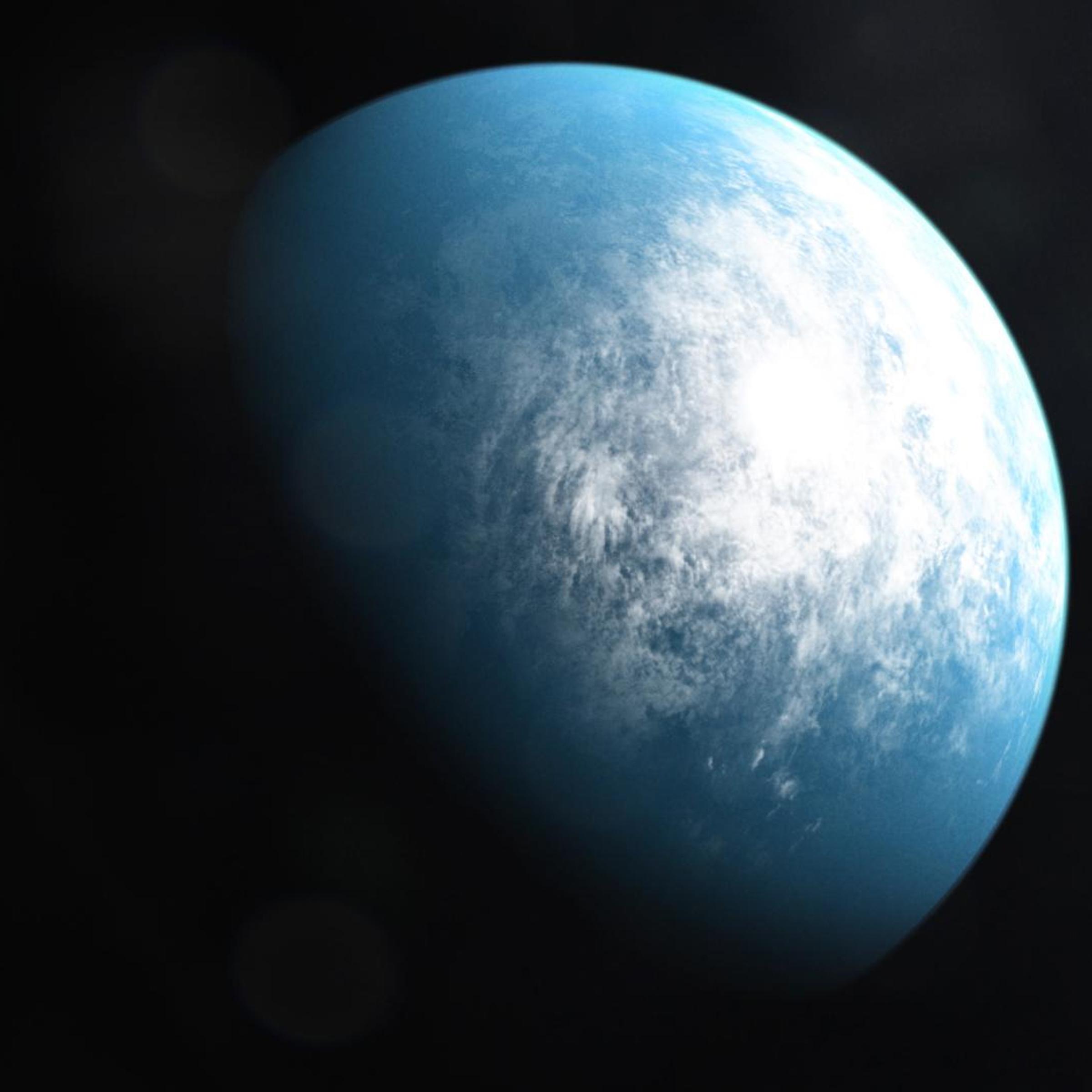 An artist's illustration of TOI 700 d, the first Earth-size habitable-zone planet discovered by NASA's Transiting Exoplanet Survey Satellite.