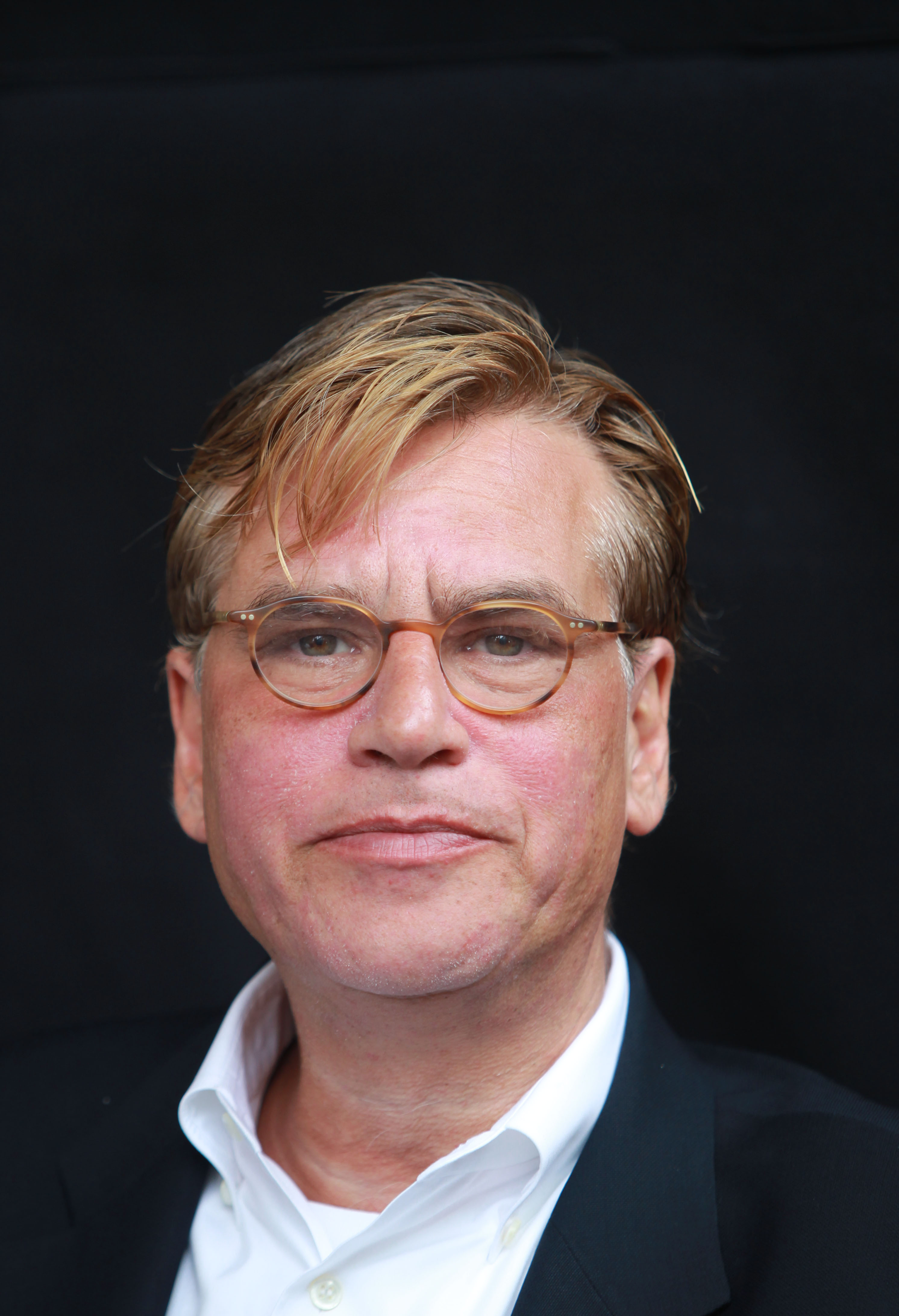 Aaron Sorkin filming "Newsroom" on July 20, 2014 in New York City.
