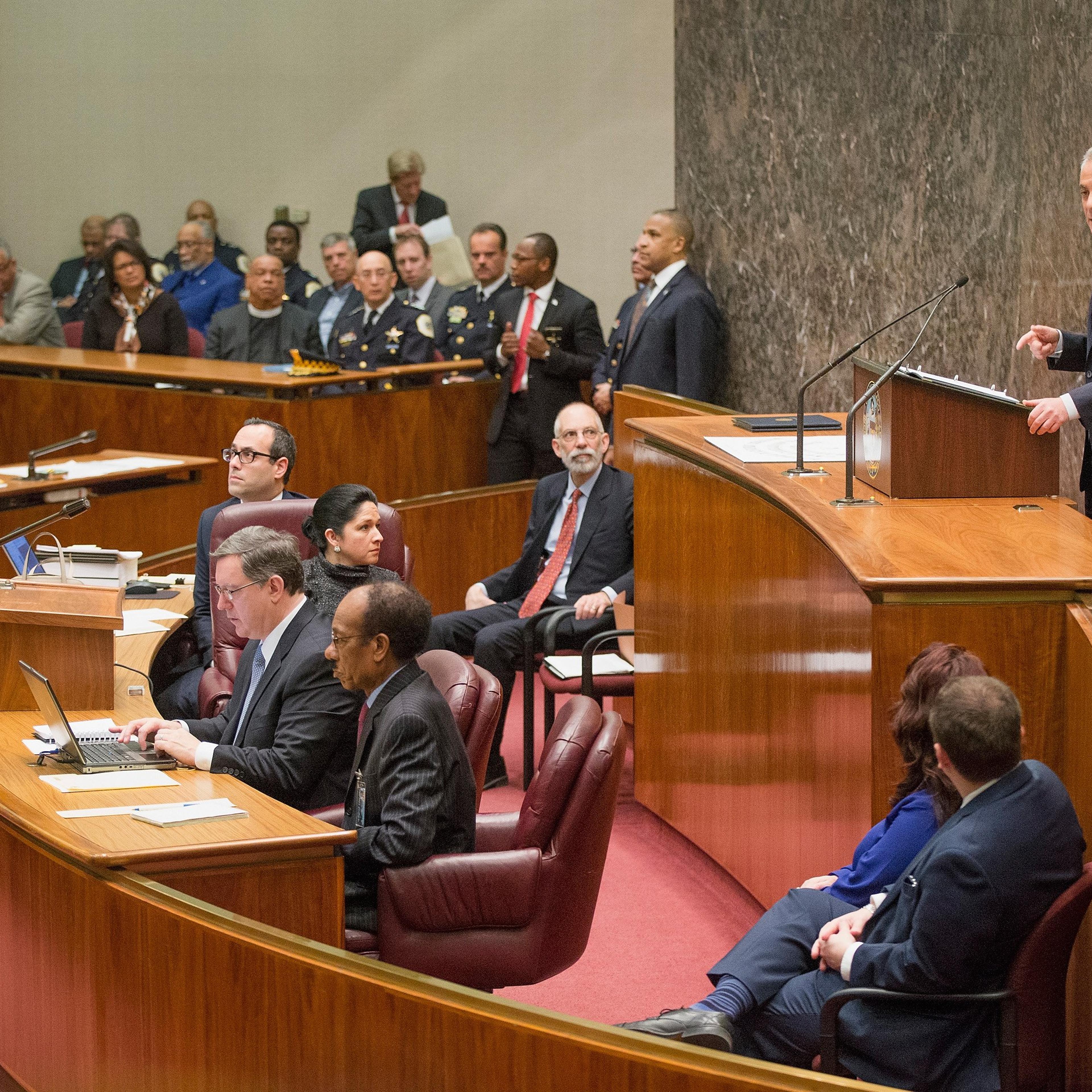 Chicago Mayor Rahm Emanuel Addresses Police Misconduct At Chicago City Council Meeting