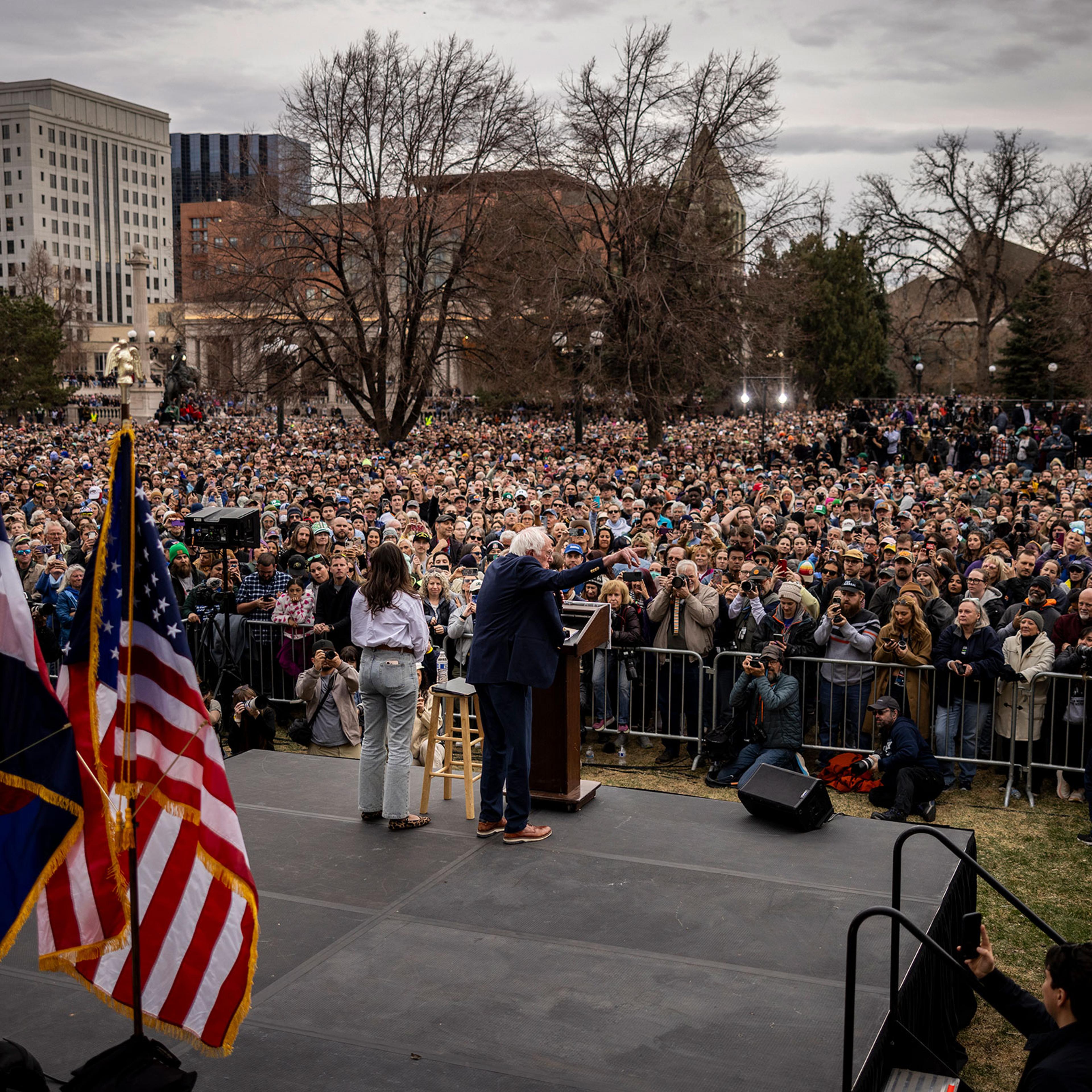 Bernie Sanders And Alexandria Ocasio-Cortez Hold A Rally In Denver
