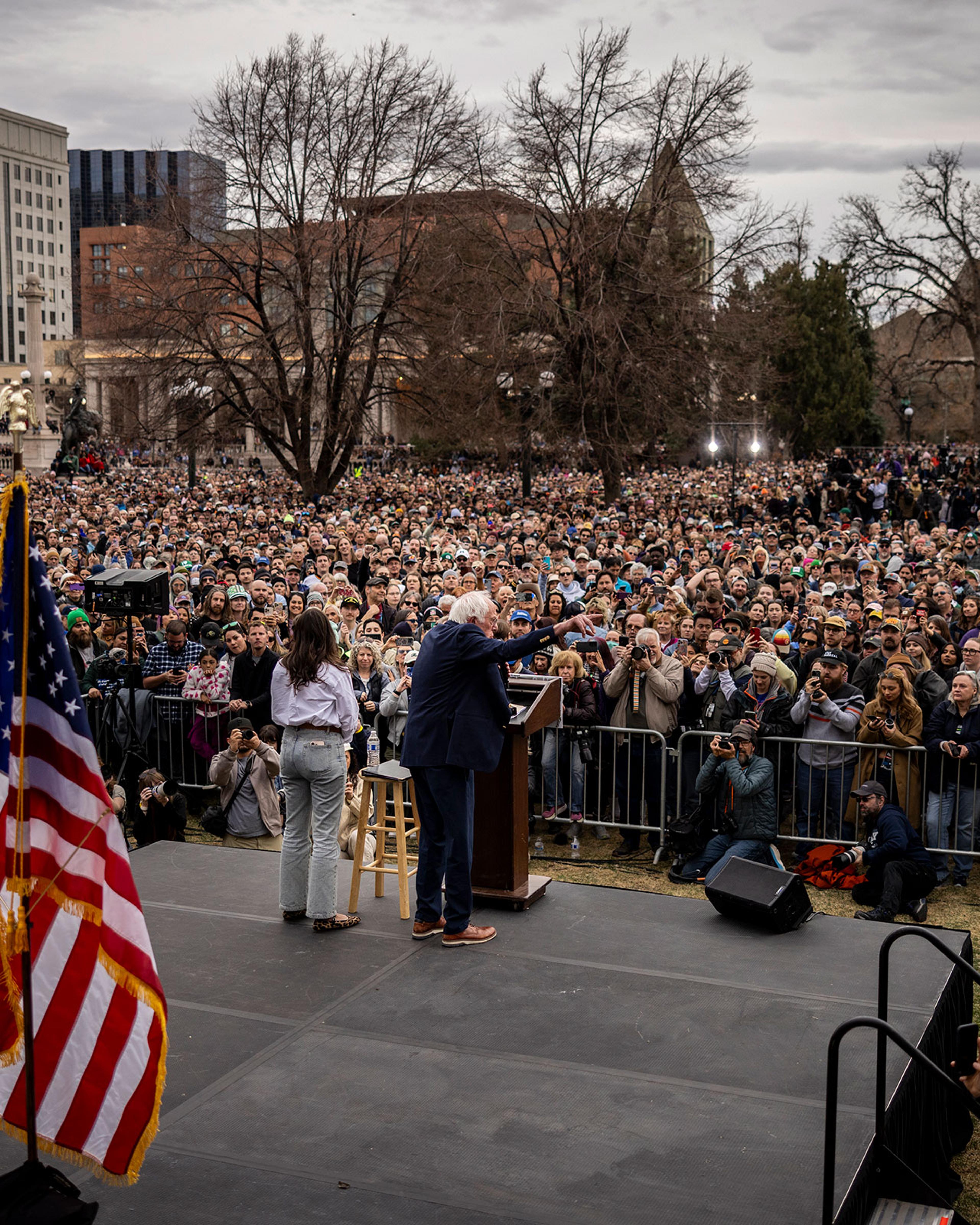 Bernie Sanders And Alexandria Ocasio-Cortez Hold A Rally In Denver