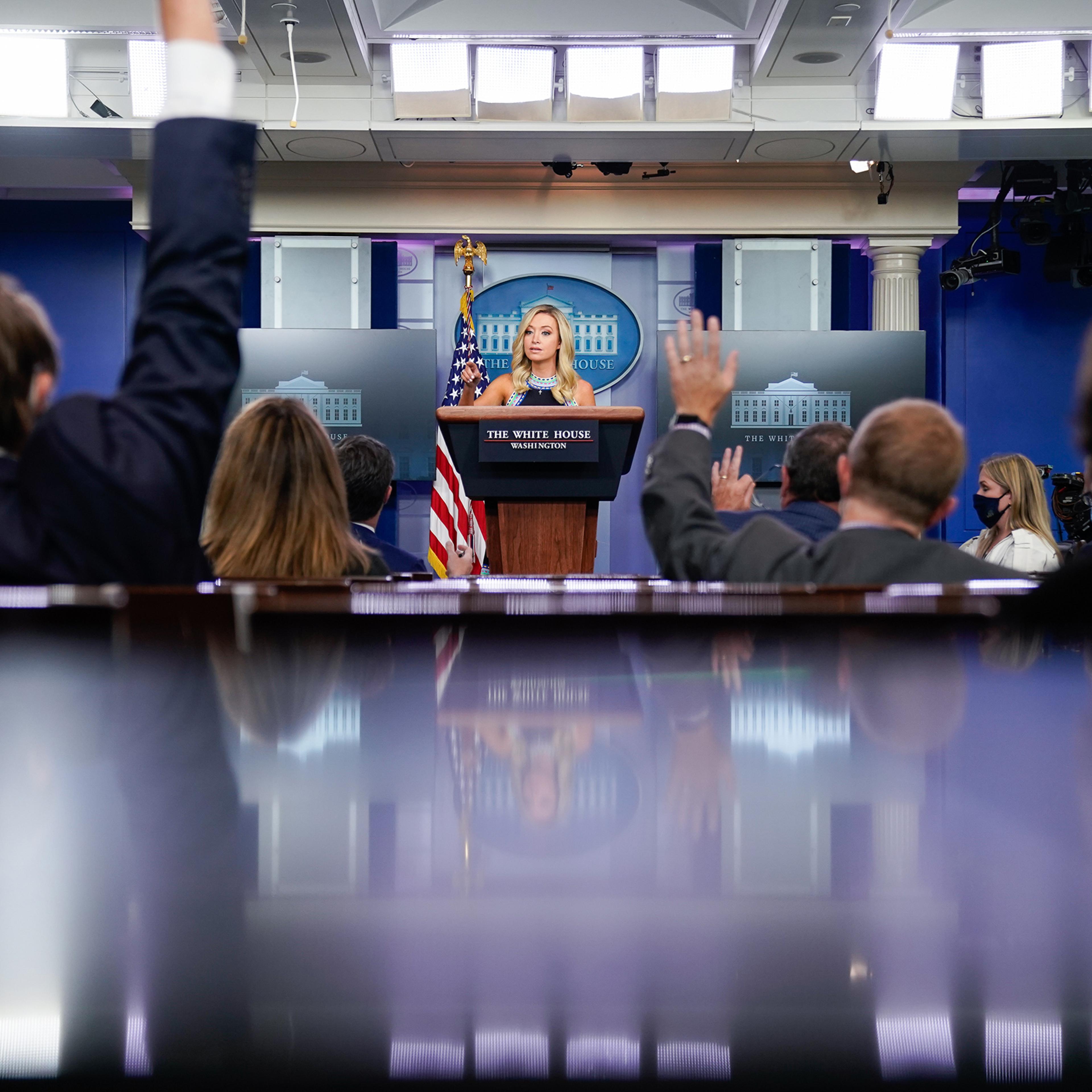 White House press secretary Kayleigh McEnany speaks to reporters on Sept. 24