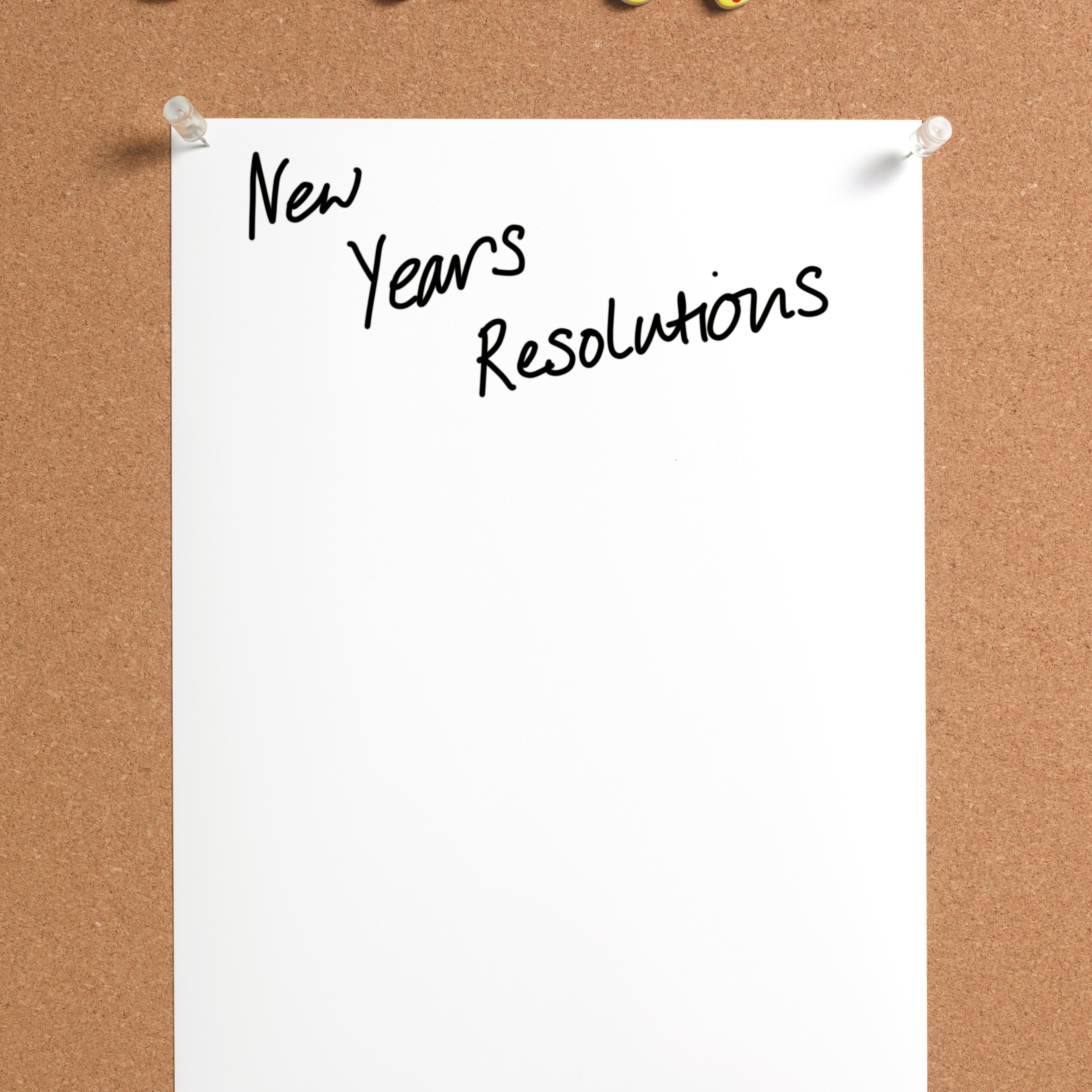 New Years resolution pinboard