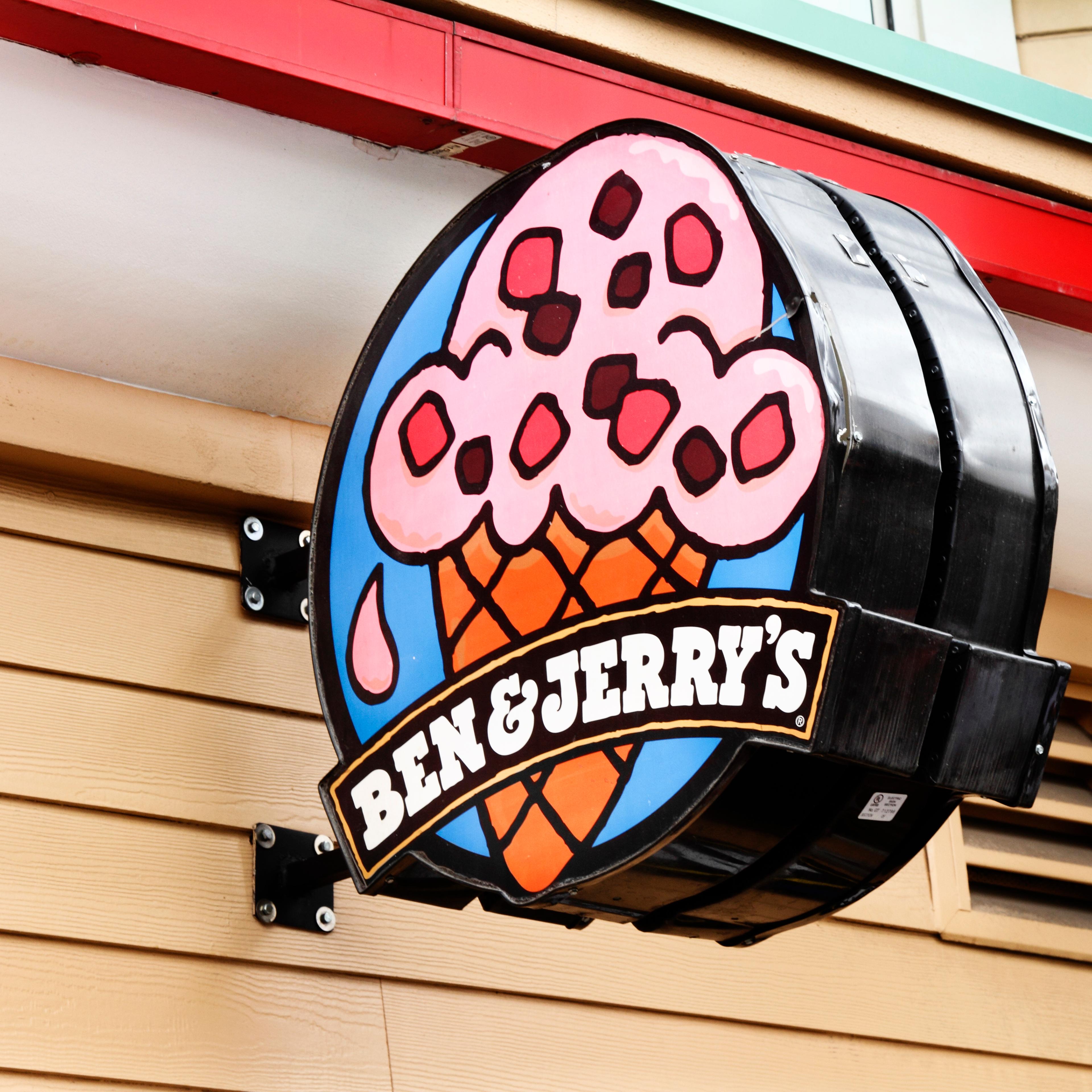 Ben and Jerry's Ice Cream shop sign