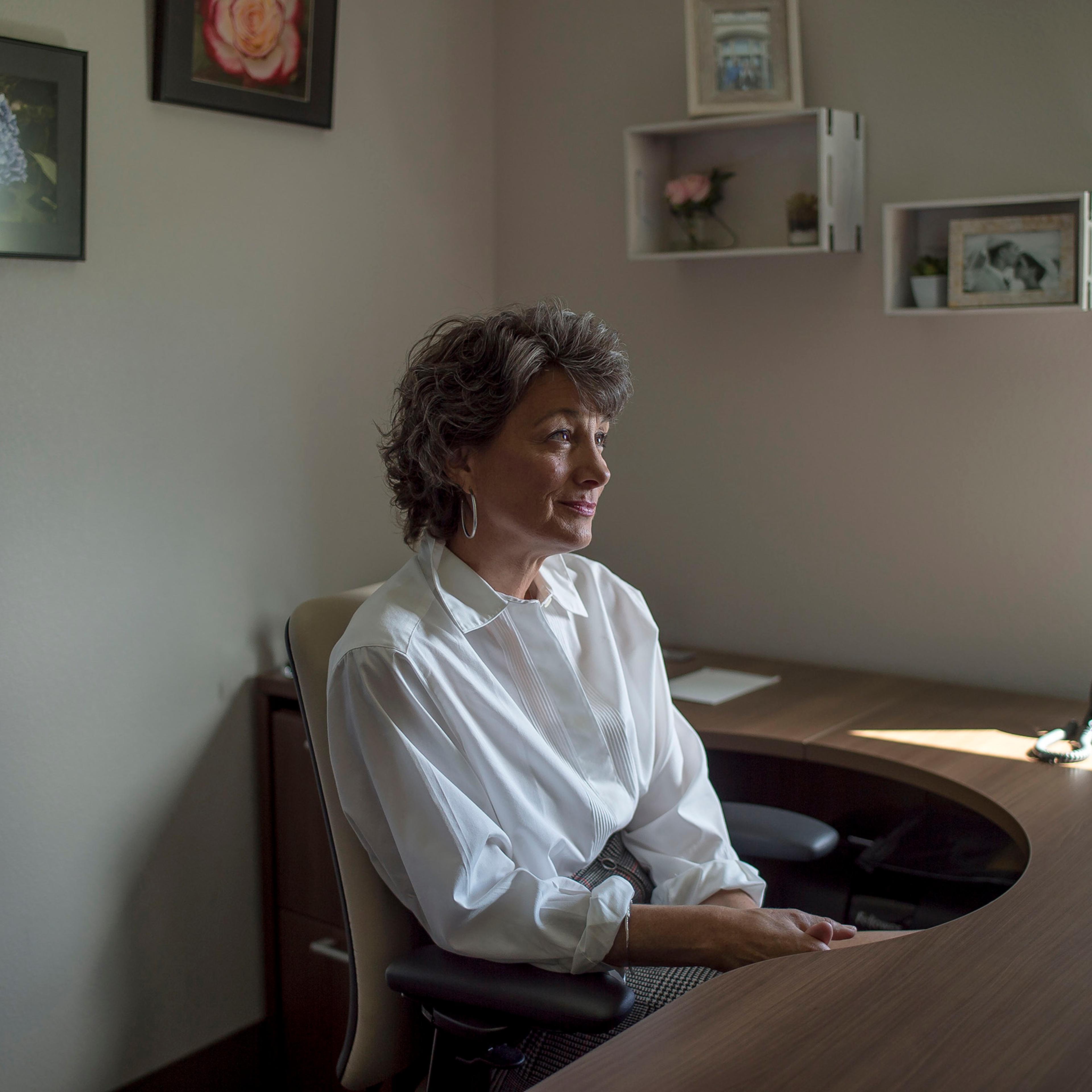 Kathy James, a pharmacist, at the Englewood, Fla., clinic she and her husband founded to provide medical care to the community