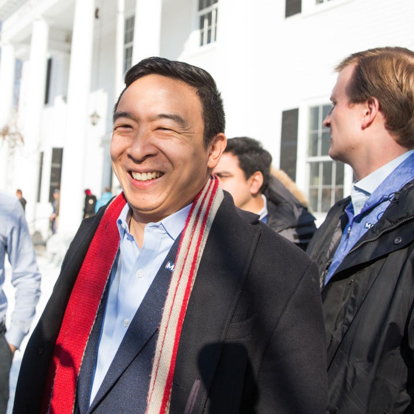 Presidential Candidate Andrew Yang Campaigns In New Hampshire Ahead Of Primary