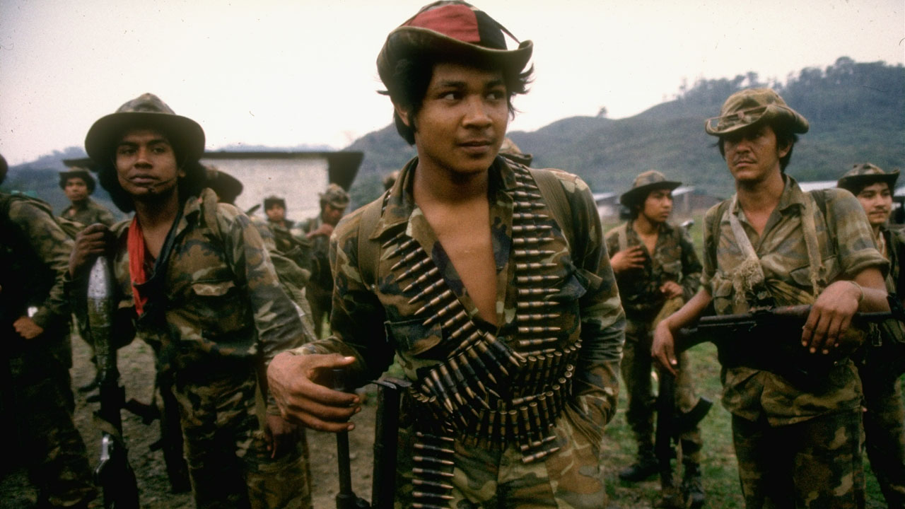 Sandanista troops prepare to fight Contra rebels