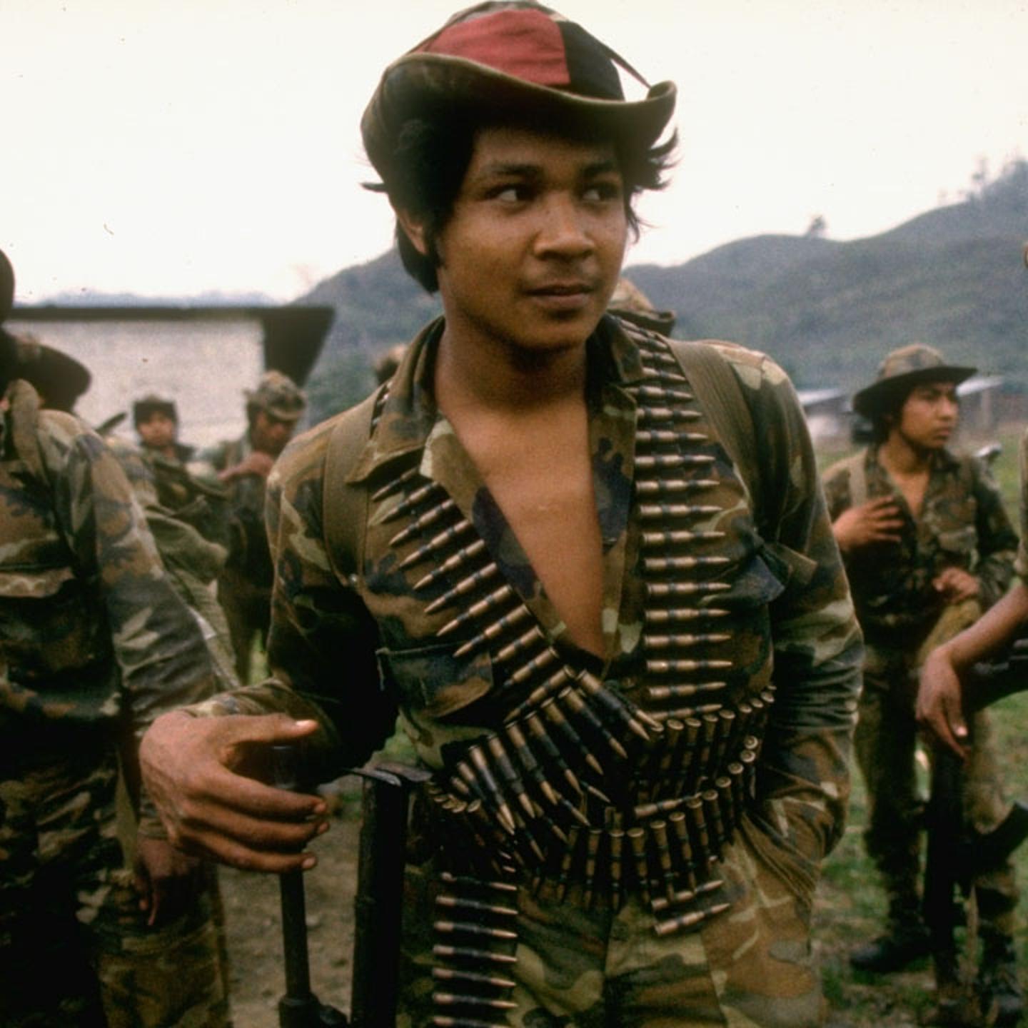 Sandanista troops prepare to fight Contra rebels