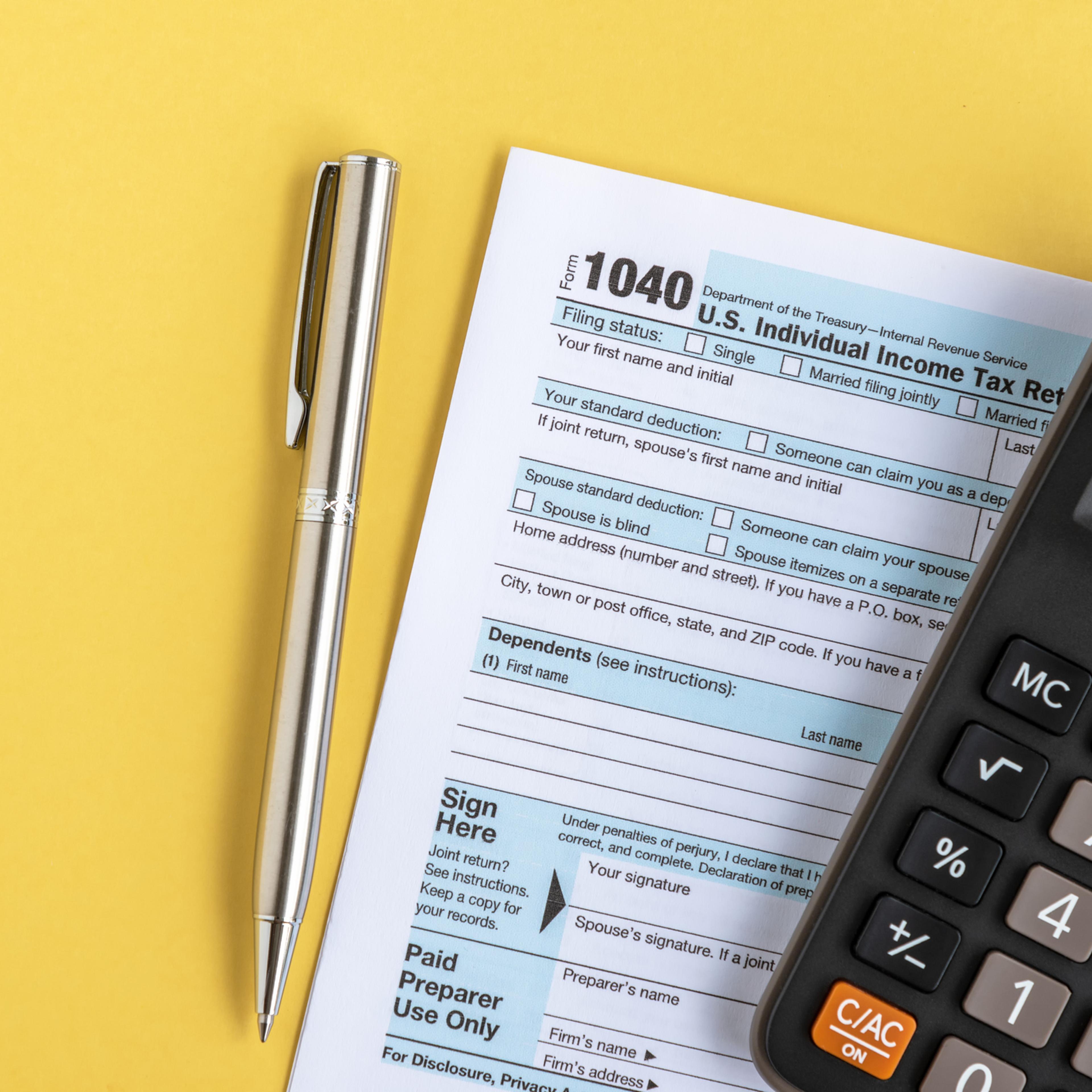 US Individual Income Tax Return Forms 1040