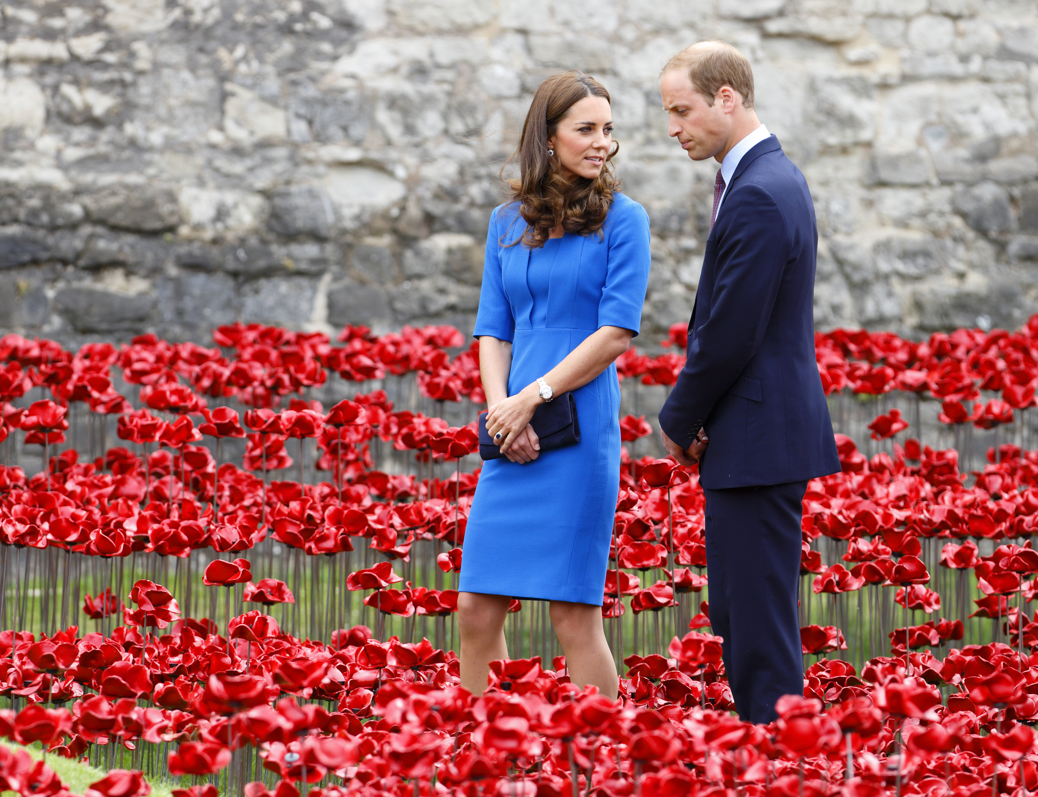 Duke And Duchess Of Cambridge And Prince Harry Visit Tower Of London's Ceramic Poppy Field