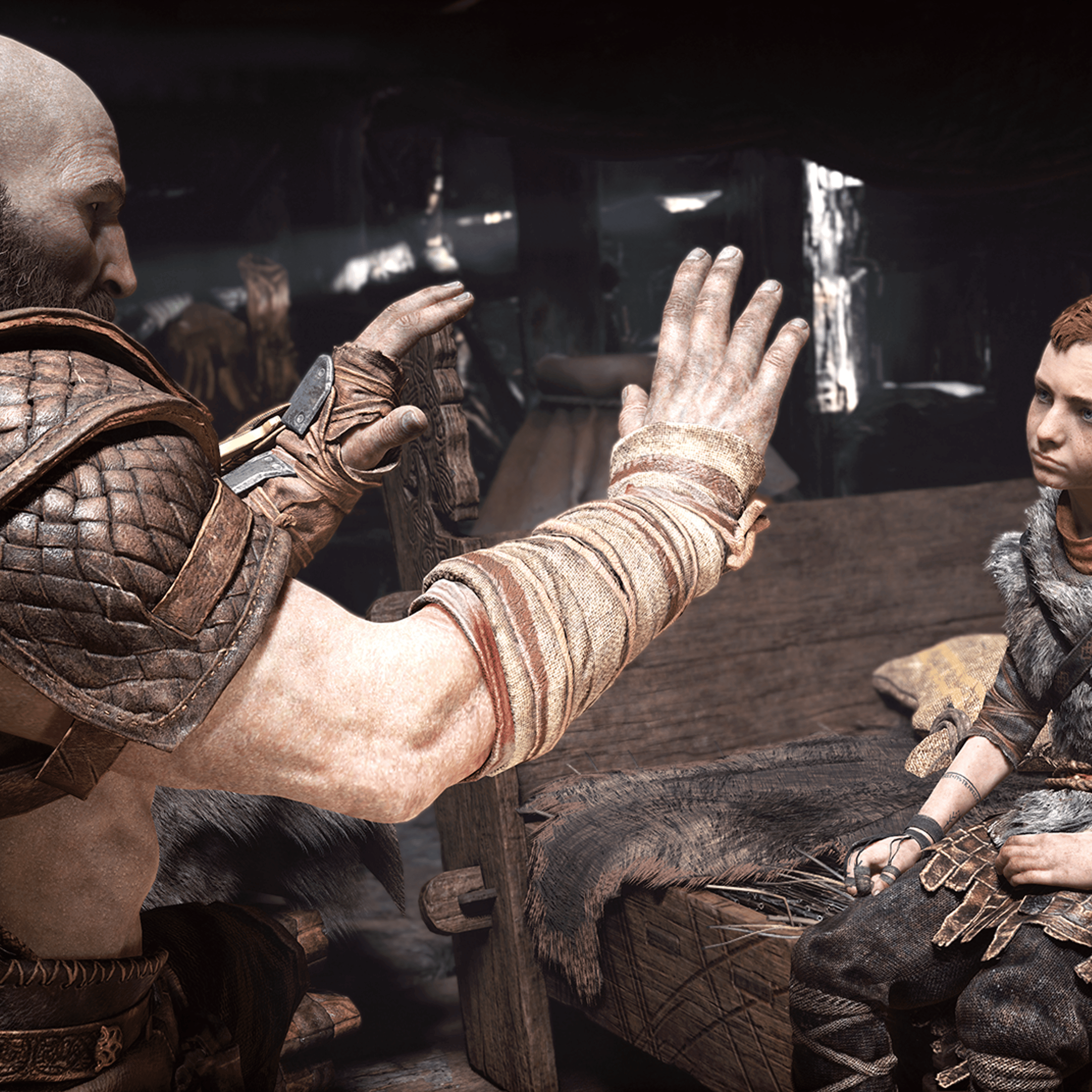 Kratos and his son Atreus in the new God of War game