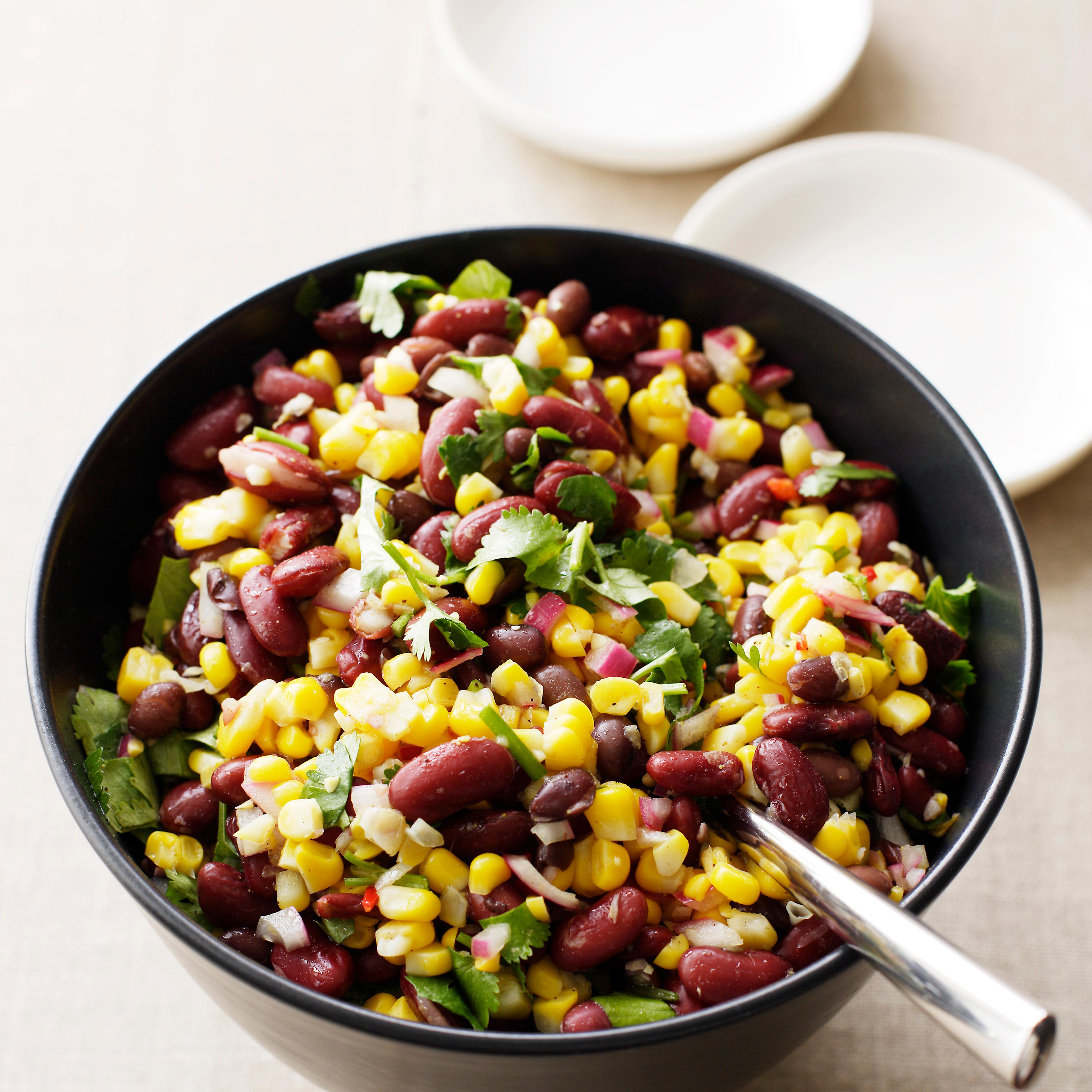 Bowl of black and kidney bean salad