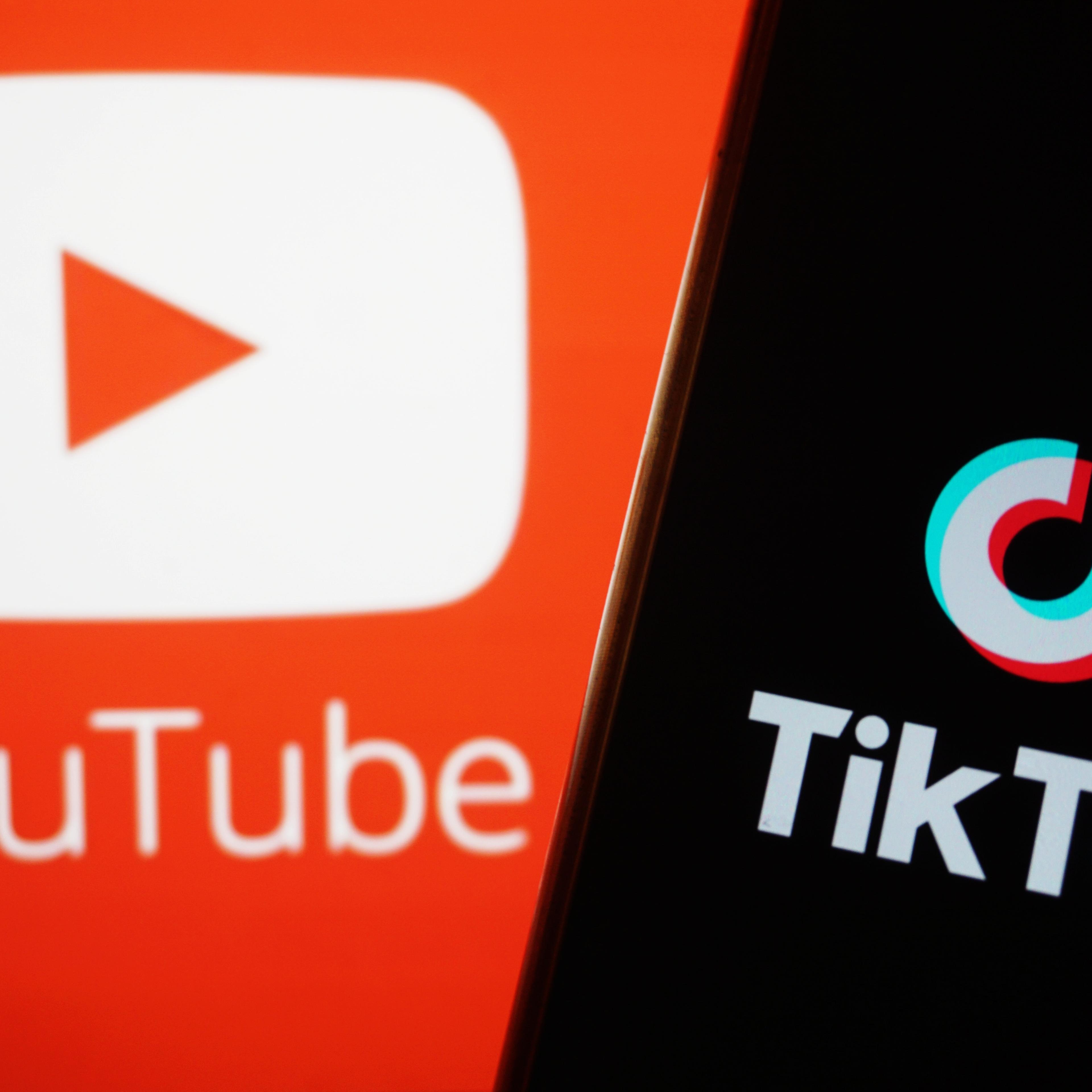 The YouTube and TikTok logos