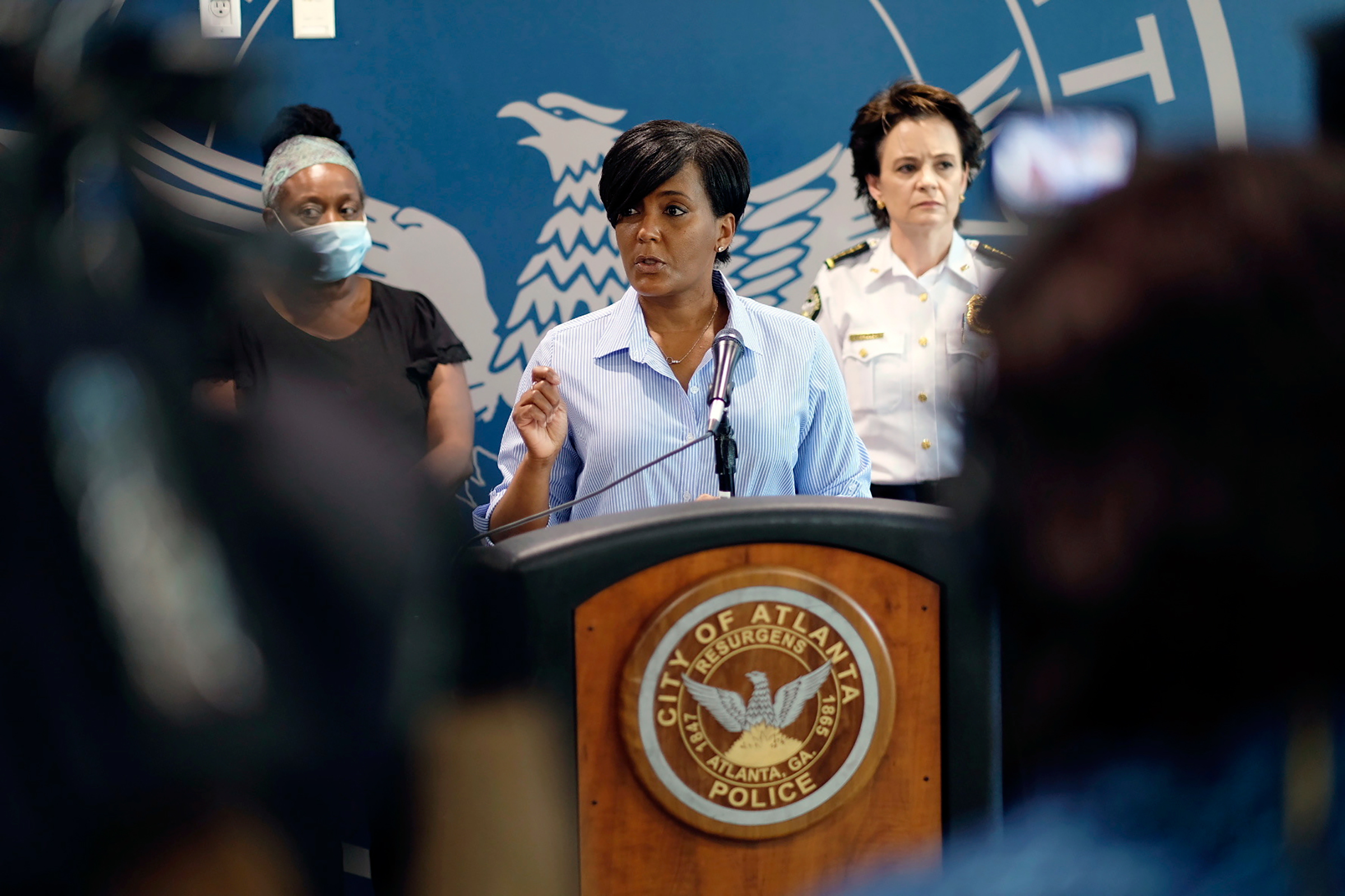 Atlanta Mayor Keisha Lance Bottoms at a press conference on May 30 in Atlanta